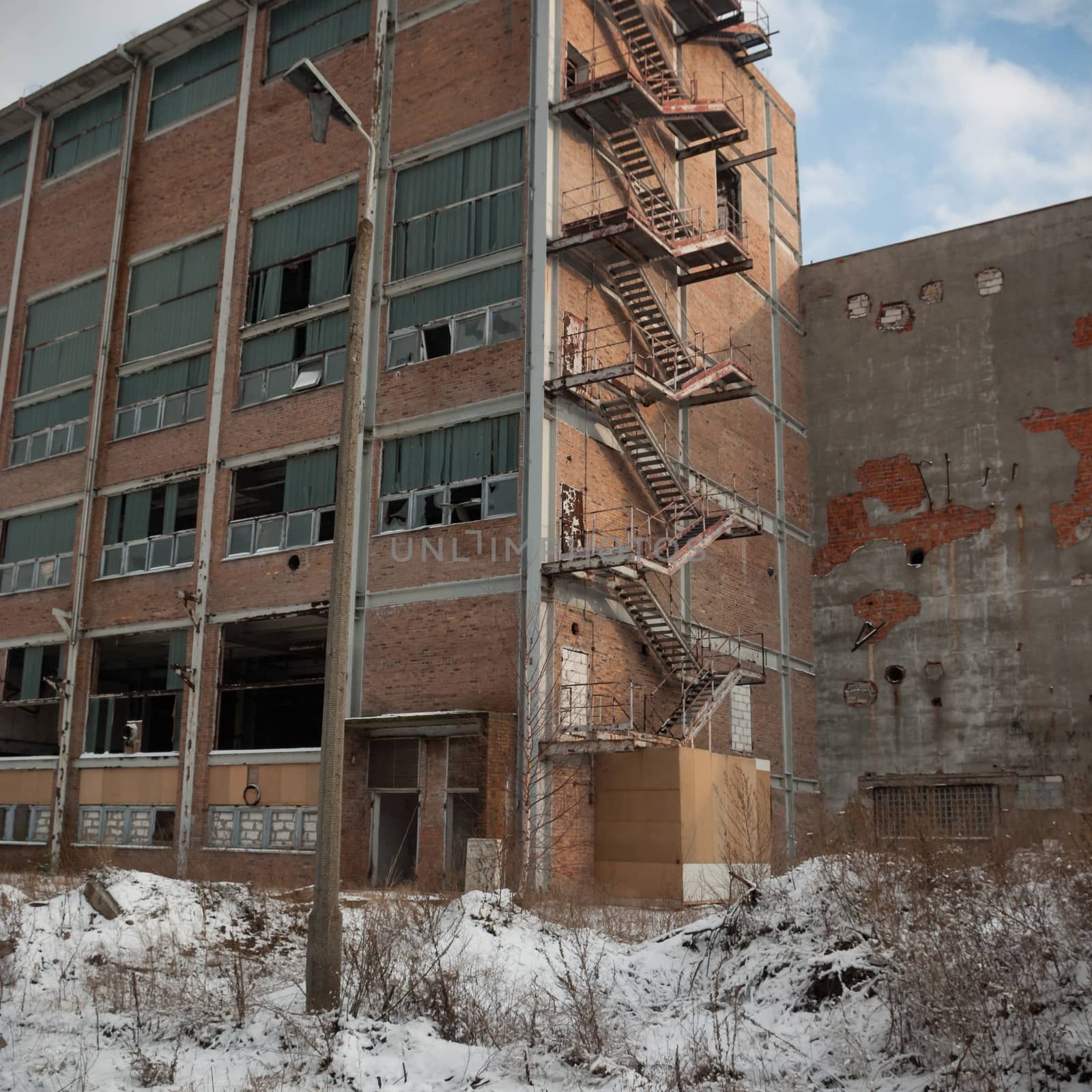 ruins of a very heavily polluted industrial factory, industrial series