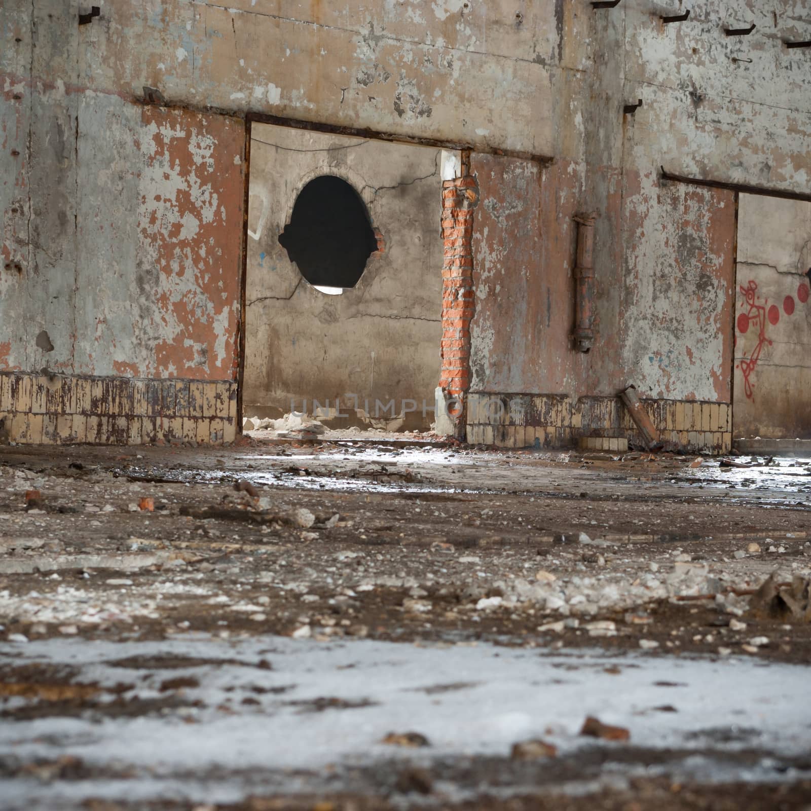 ruins of a very heavily polluted industrial factory, industrial series