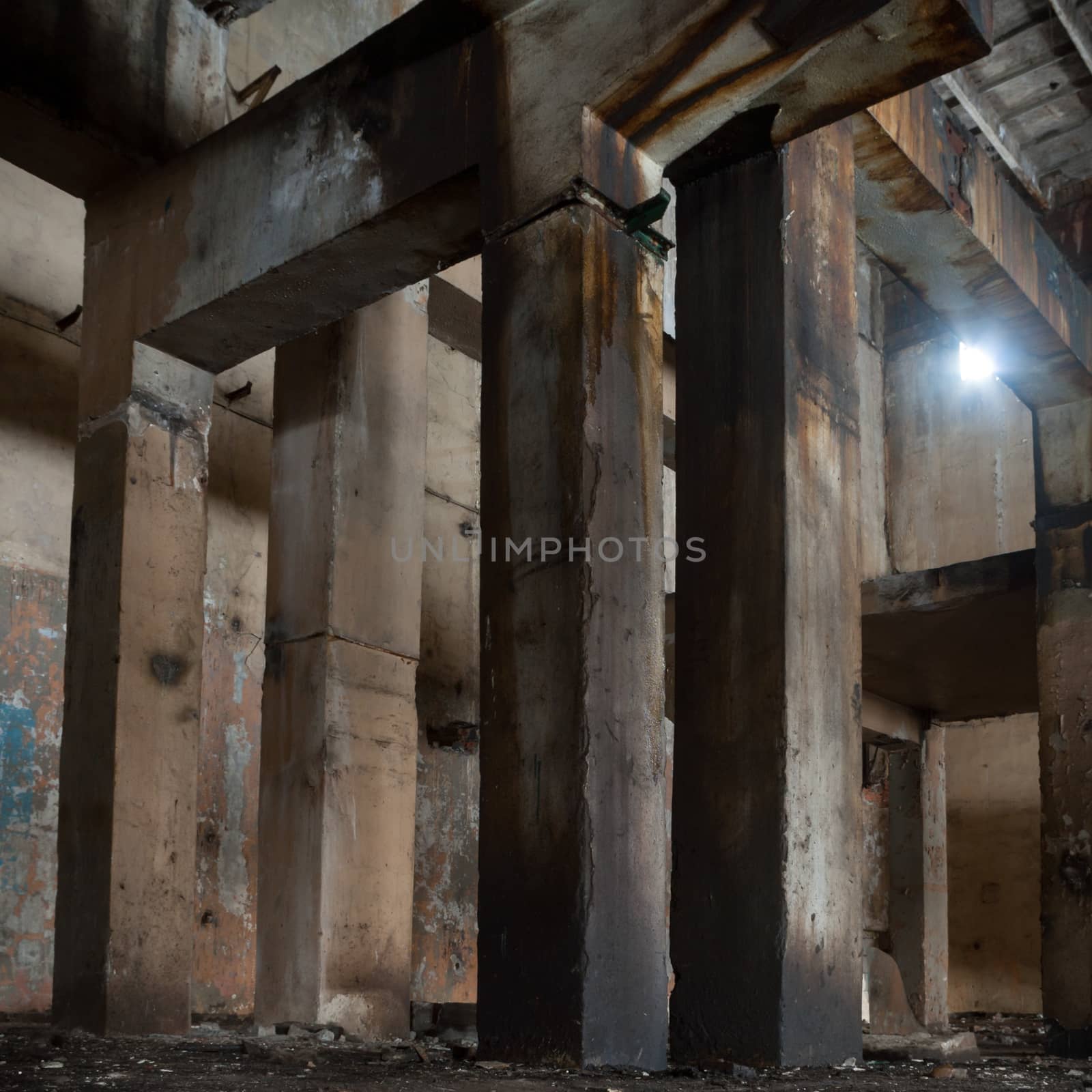 ruins of a very heavily polluted industrial factory, industrial series