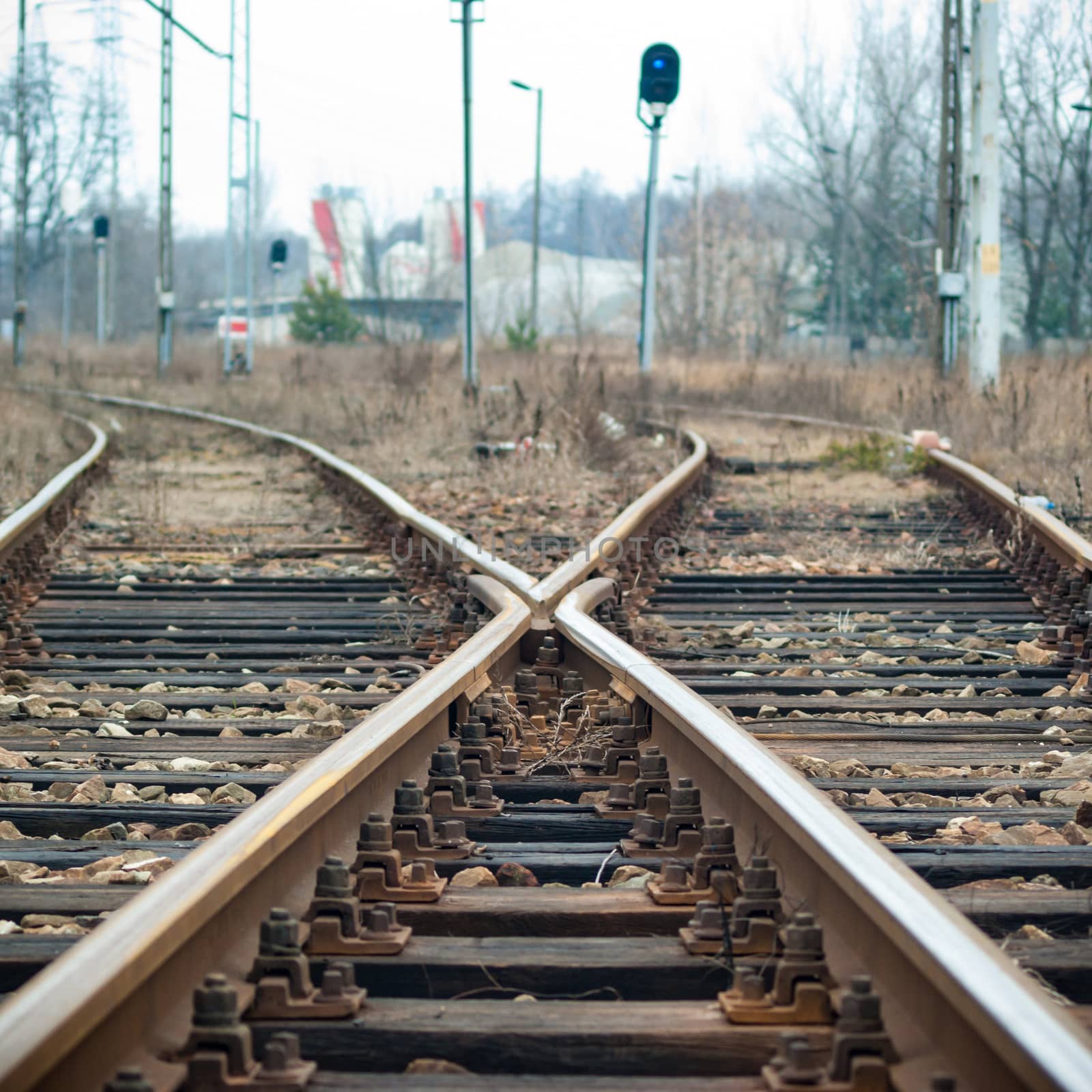 view of the railway track on a sunny day