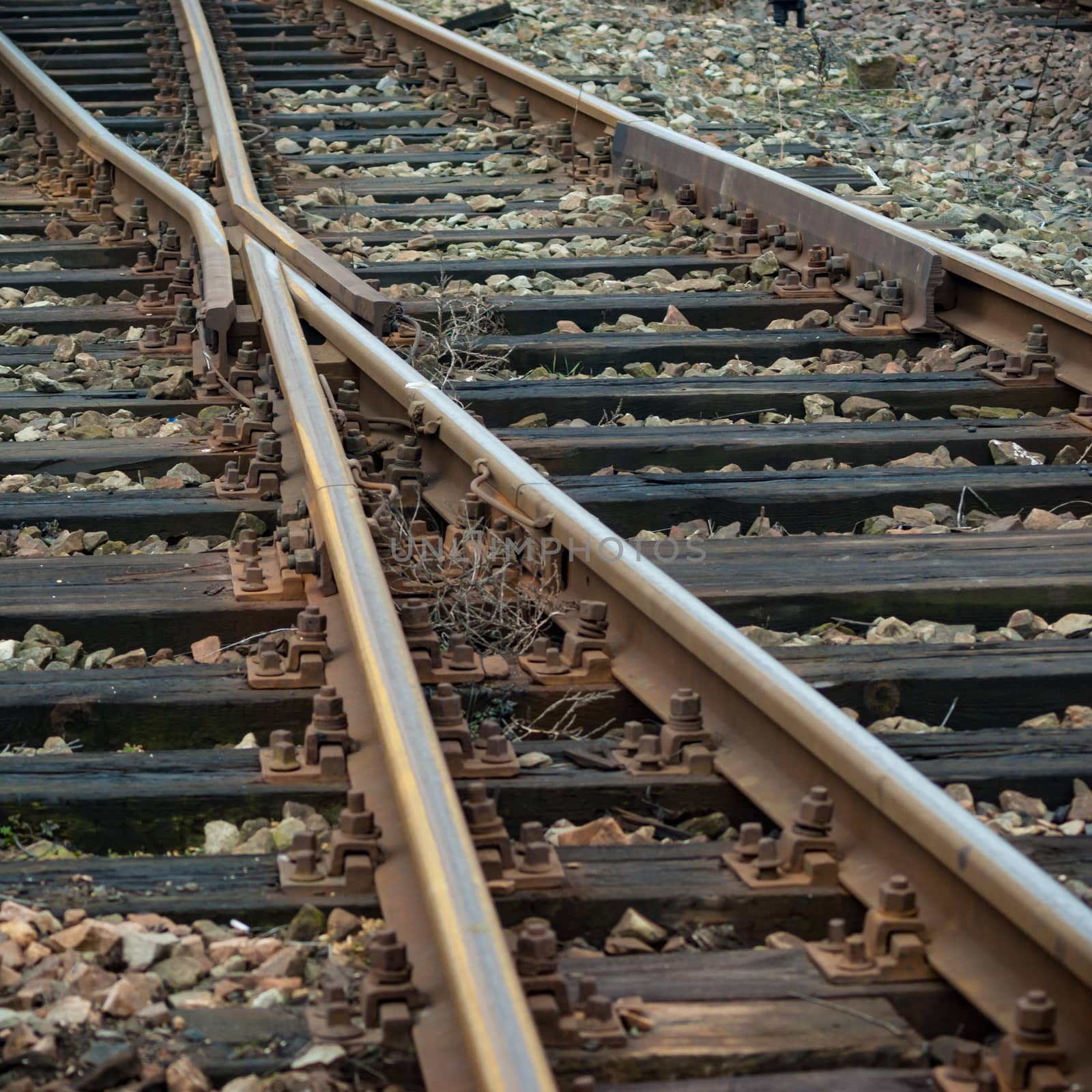 view of the railway track on a sunny day