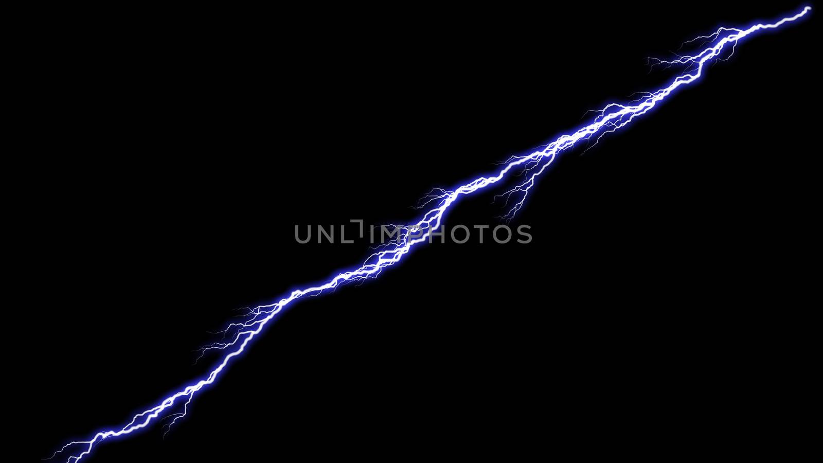 Computer graphic Different lightning bolts. 3D rendered