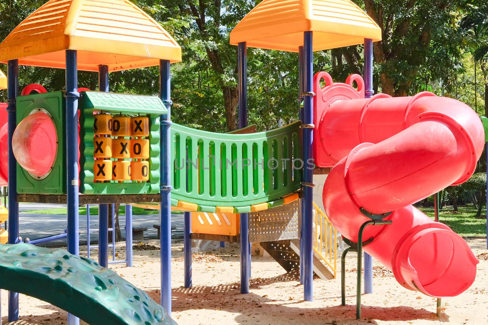 colourful children playground in the park