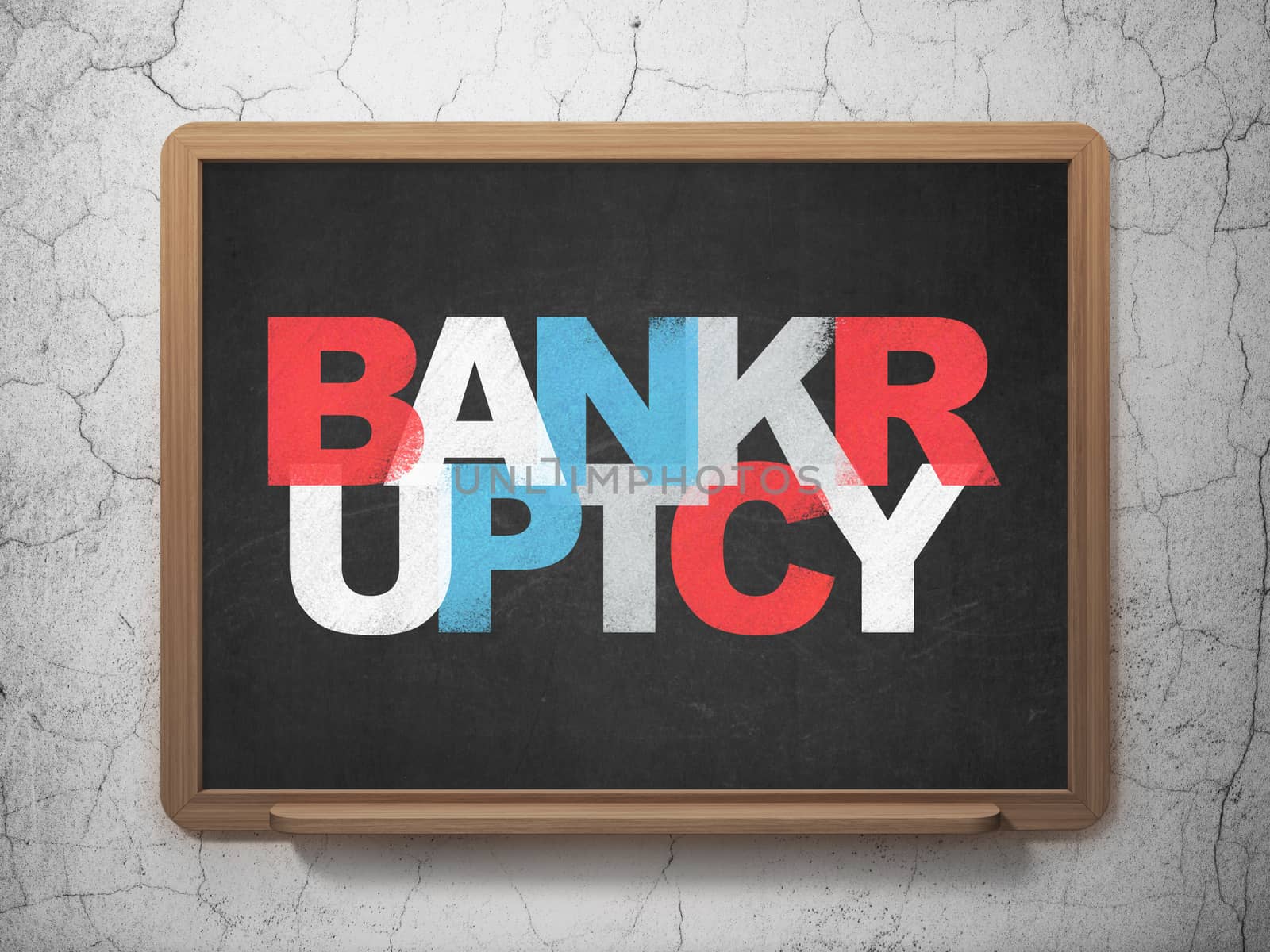 Banking concept: Bankruptcy on School board background by maxkabakov