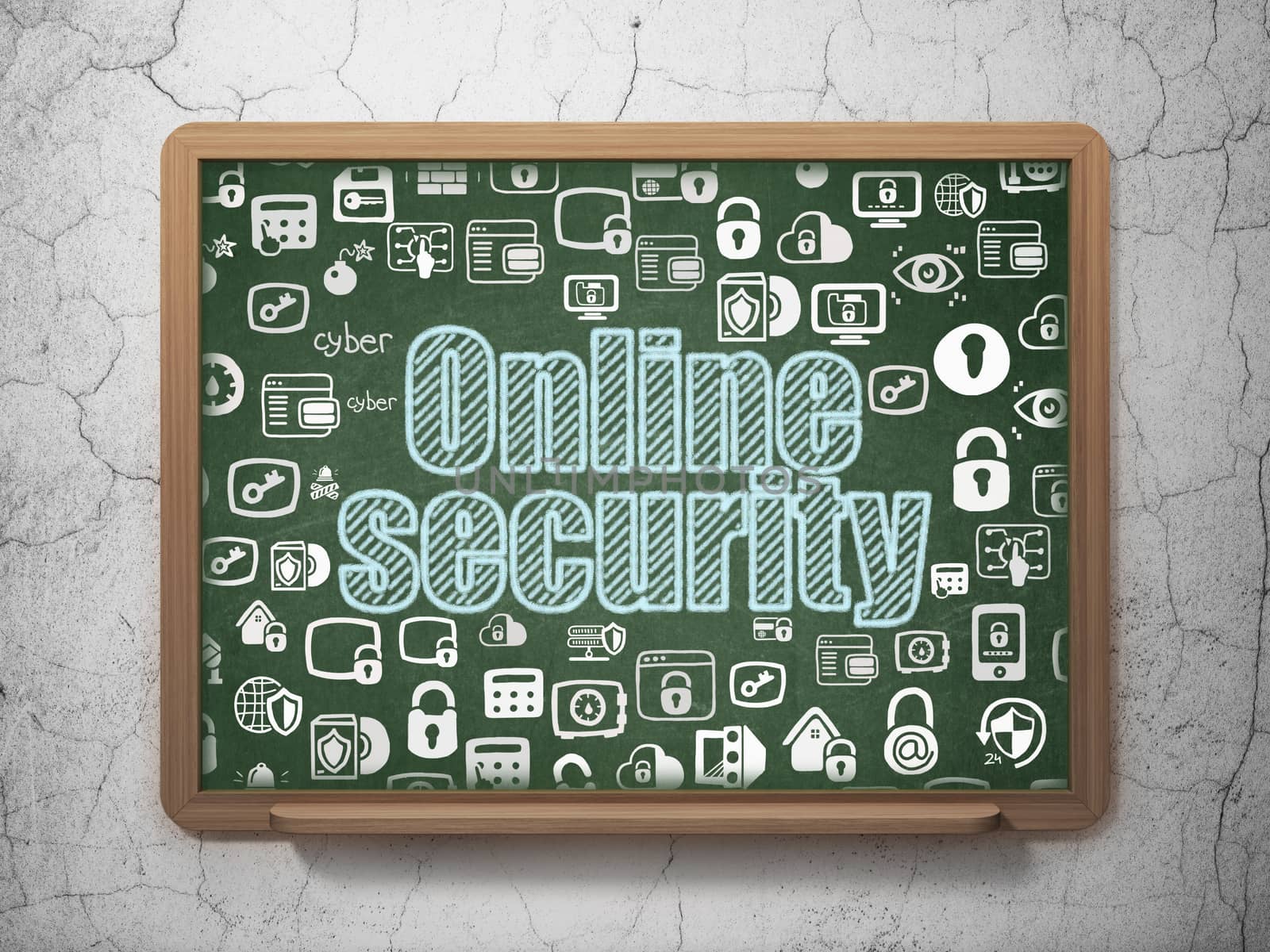 Security concept: Online Security on School board background by maxkabakov