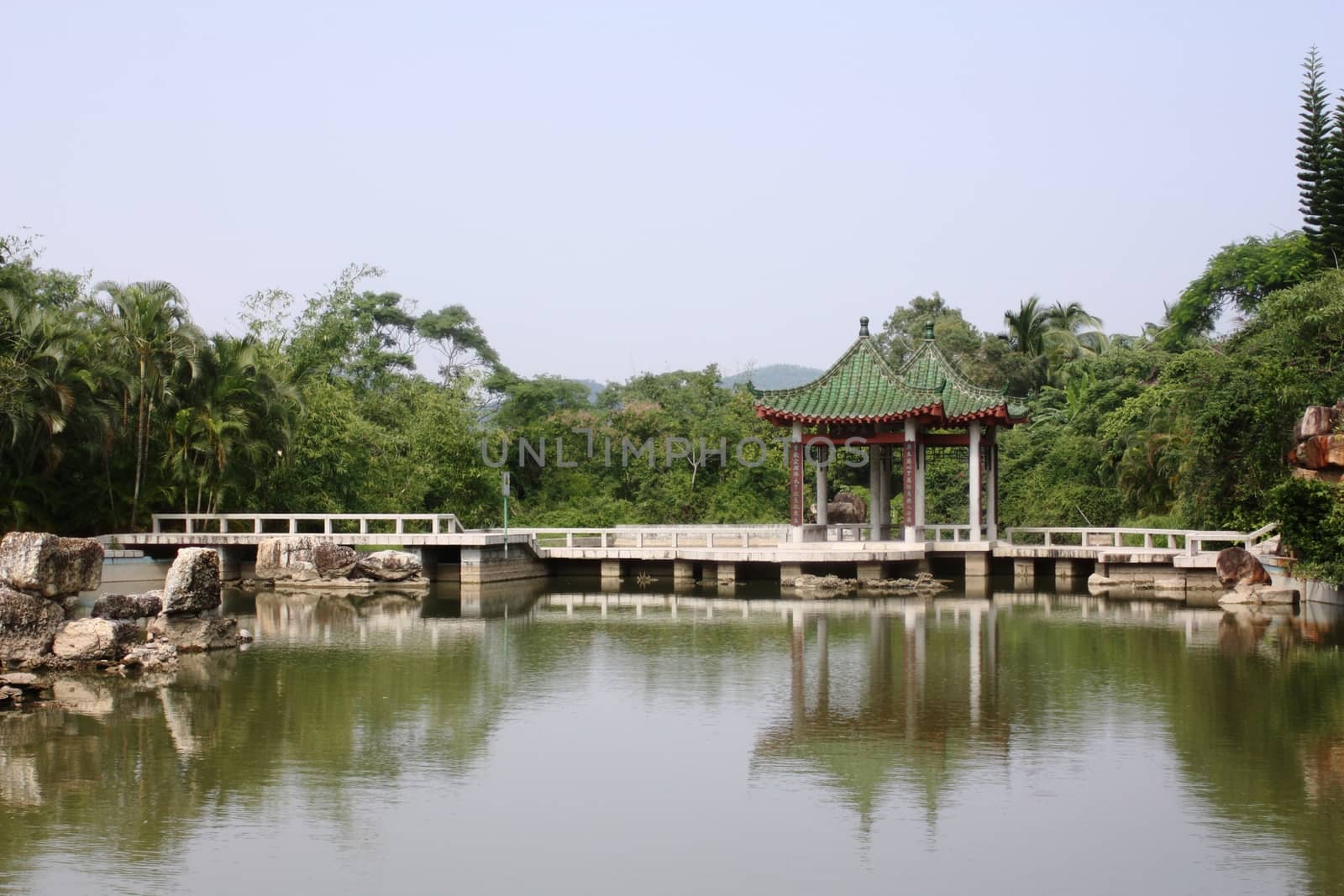 Buddhist temple in the religious center of Nanshan district on Hainan island in China