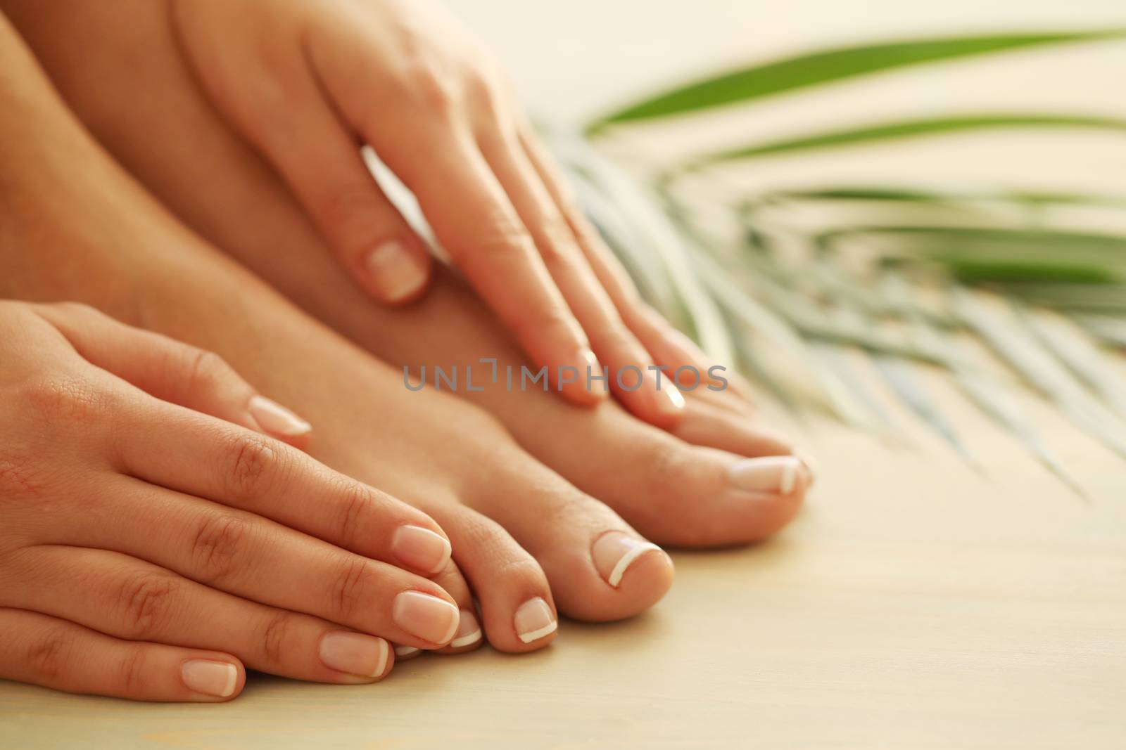 Skin care. Feet in close-up