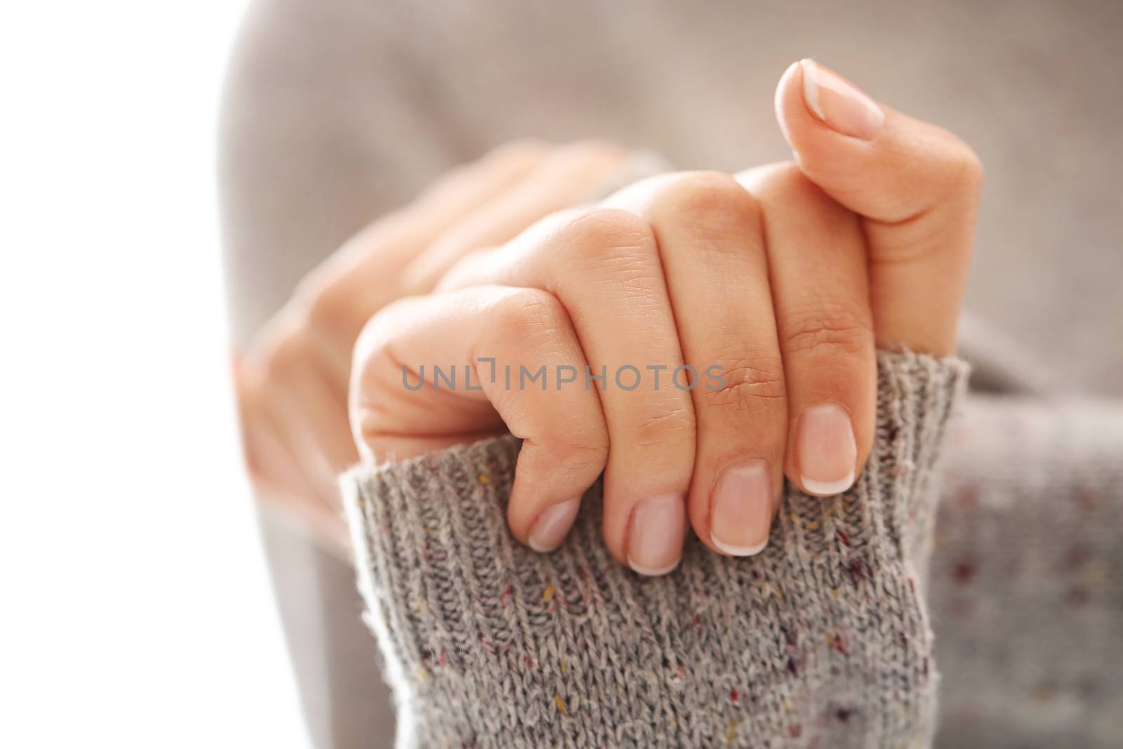 Skin care. Hands in close-up