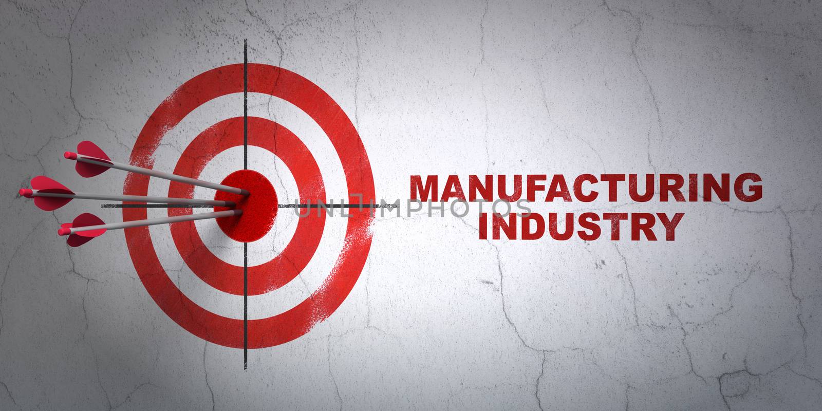 Industry concept: target and Manufacturing Industry on wall background by maxkabakov