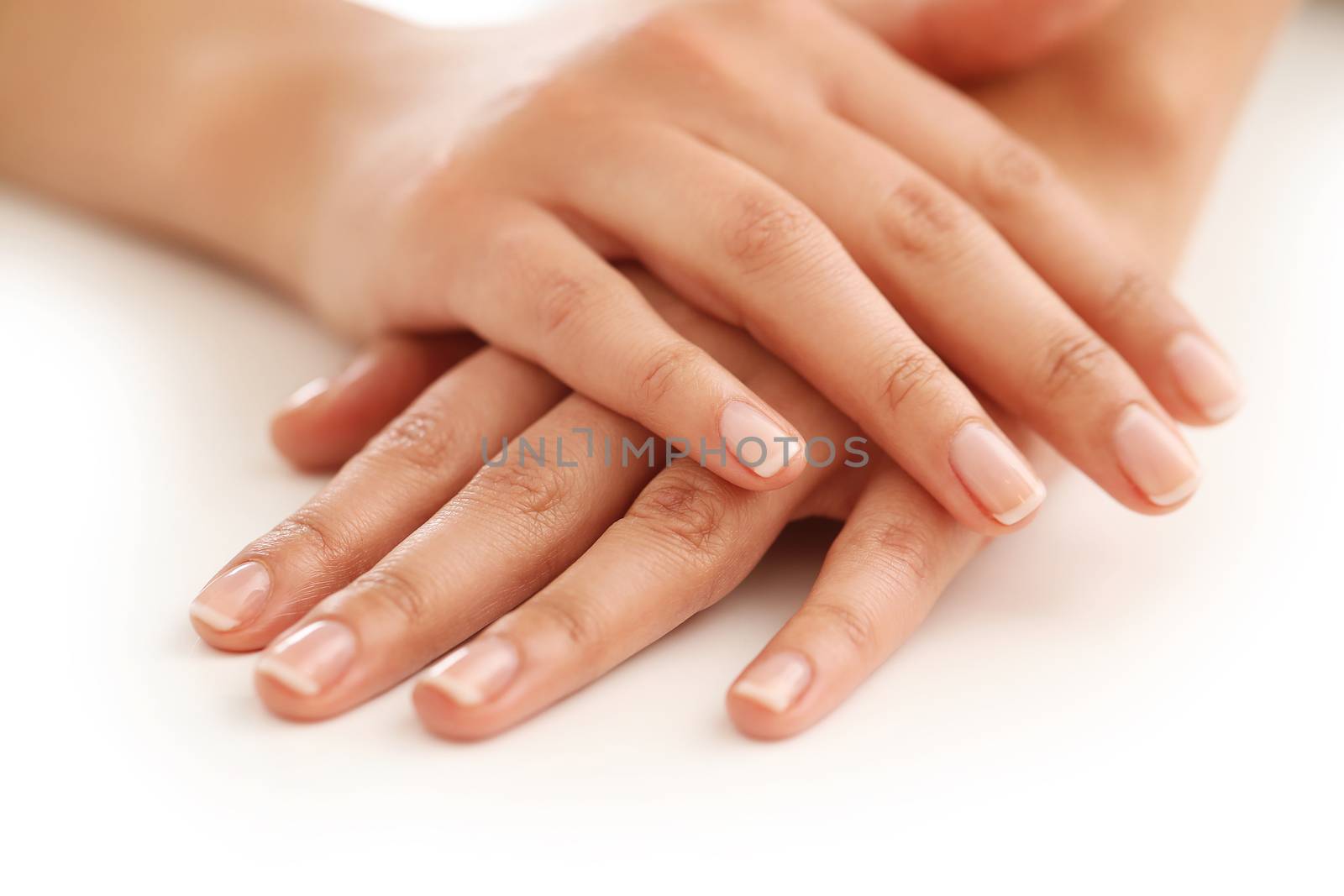 Skin care. Hands in close-up