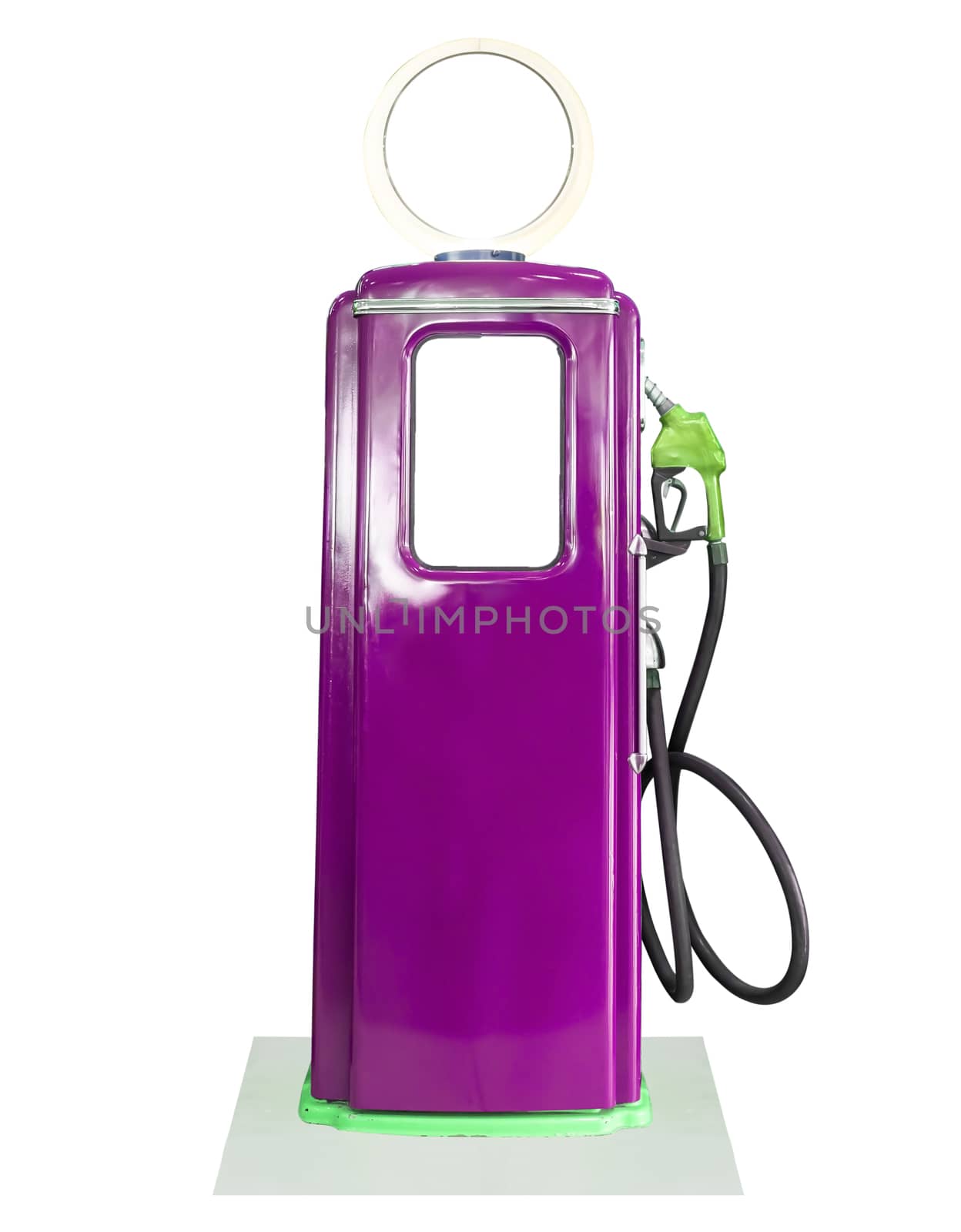 Vintage purple fuel pump on white background by stoonn