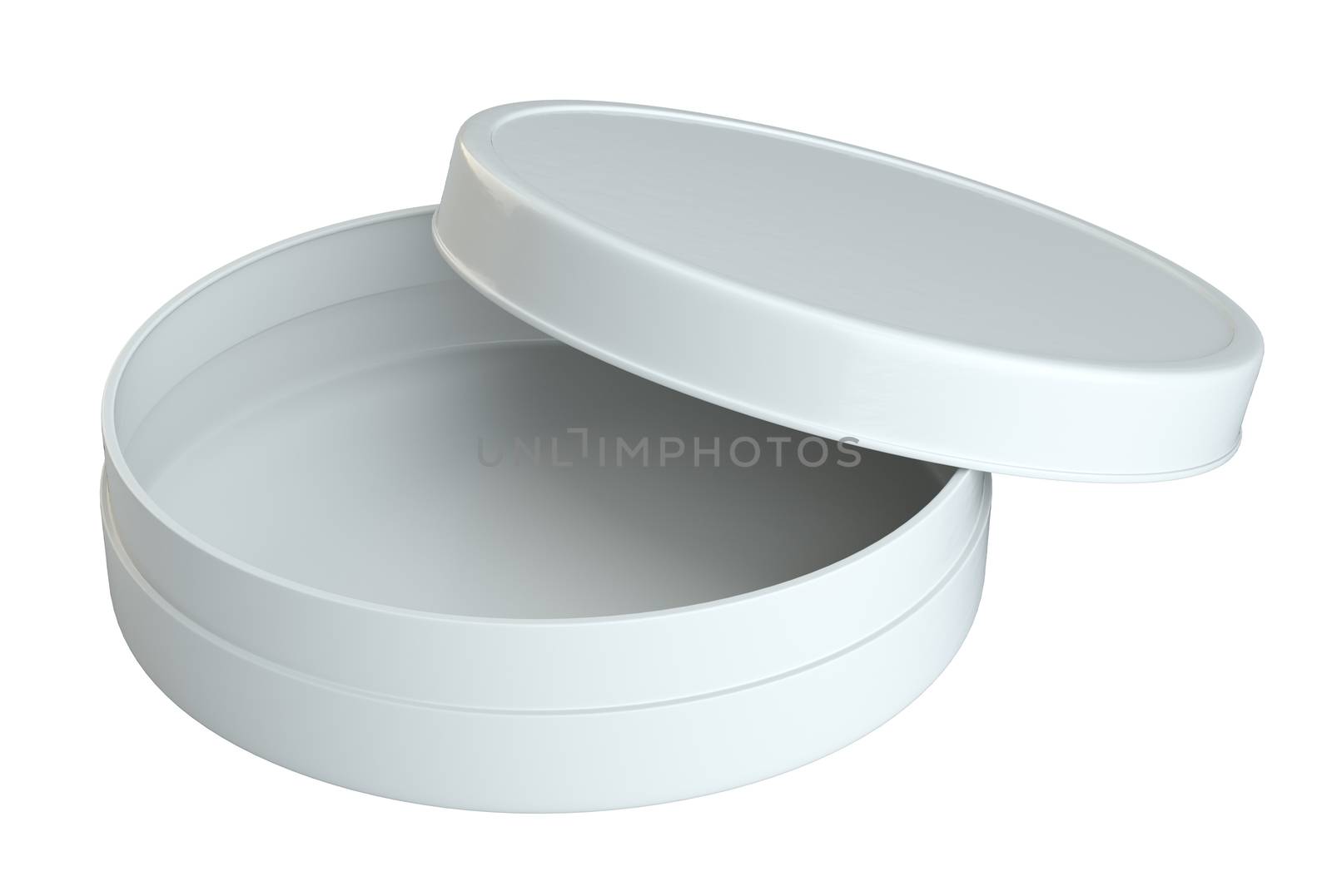 Opened Empty Cream Can. Products Mock Up. Isolated On White Background. 3D Rendering