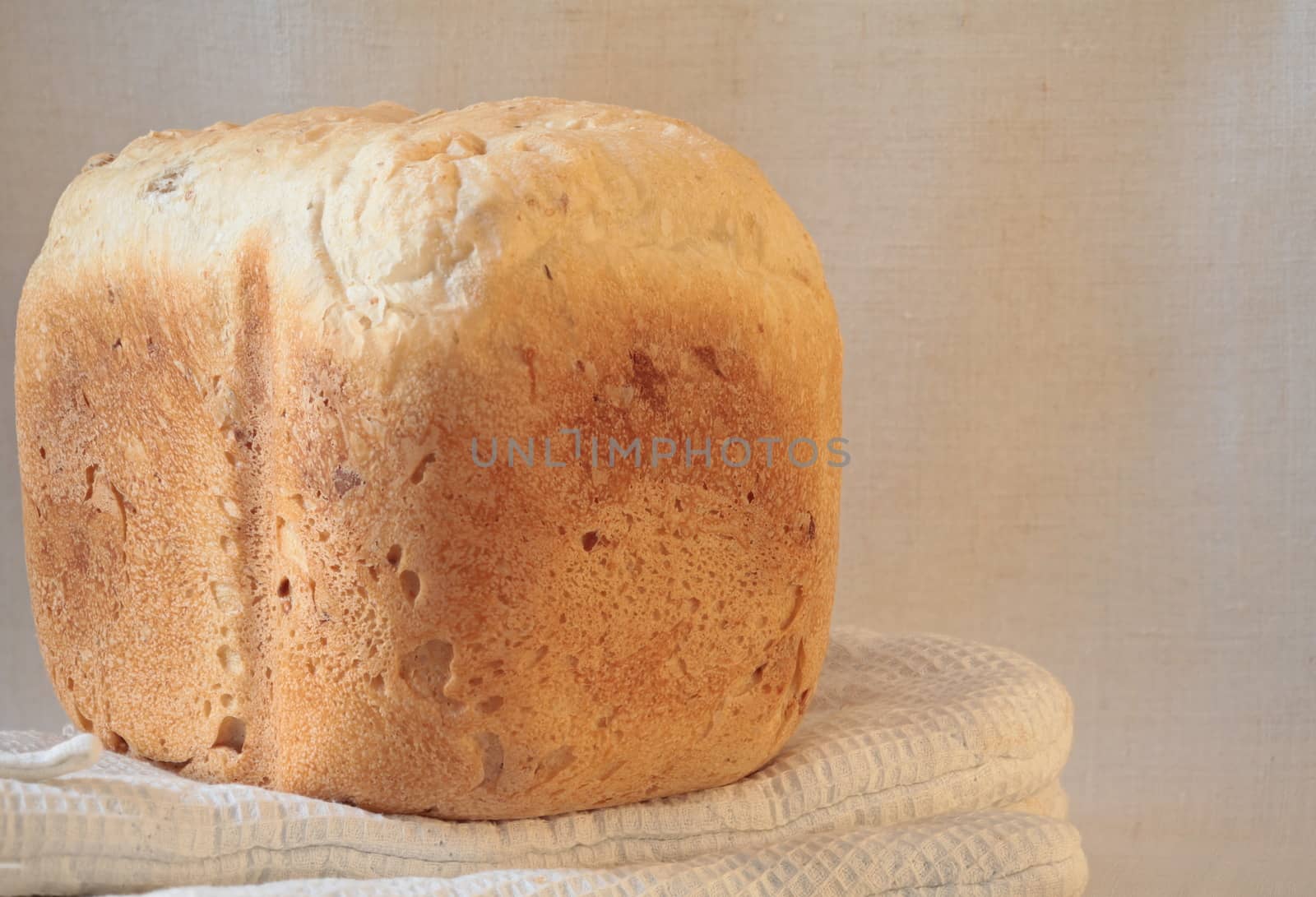 loaf of crust fresh bread close to