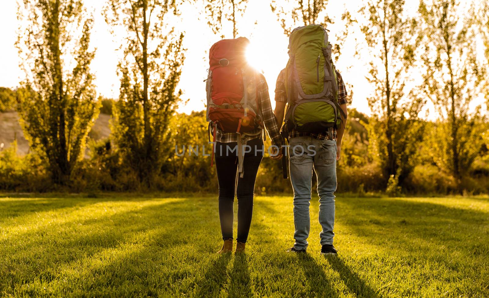 Shot of a young couple with backpacks ready for camping