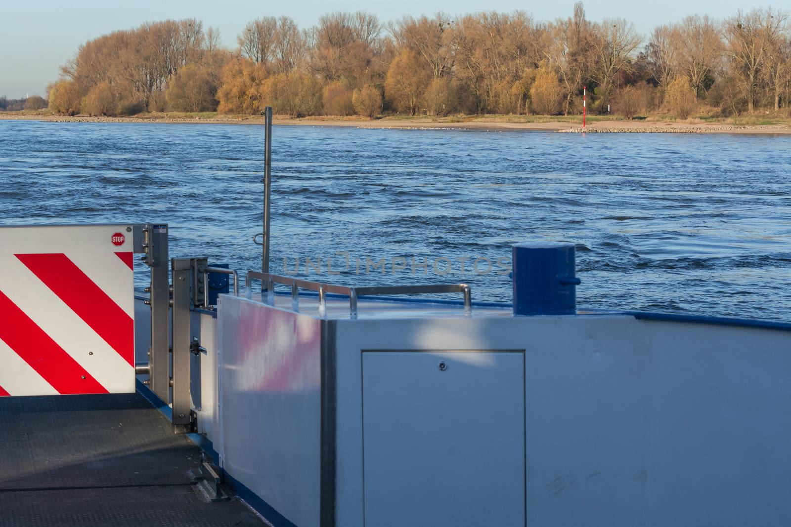 Rhine ferry at Dormagen Zons in Germany.