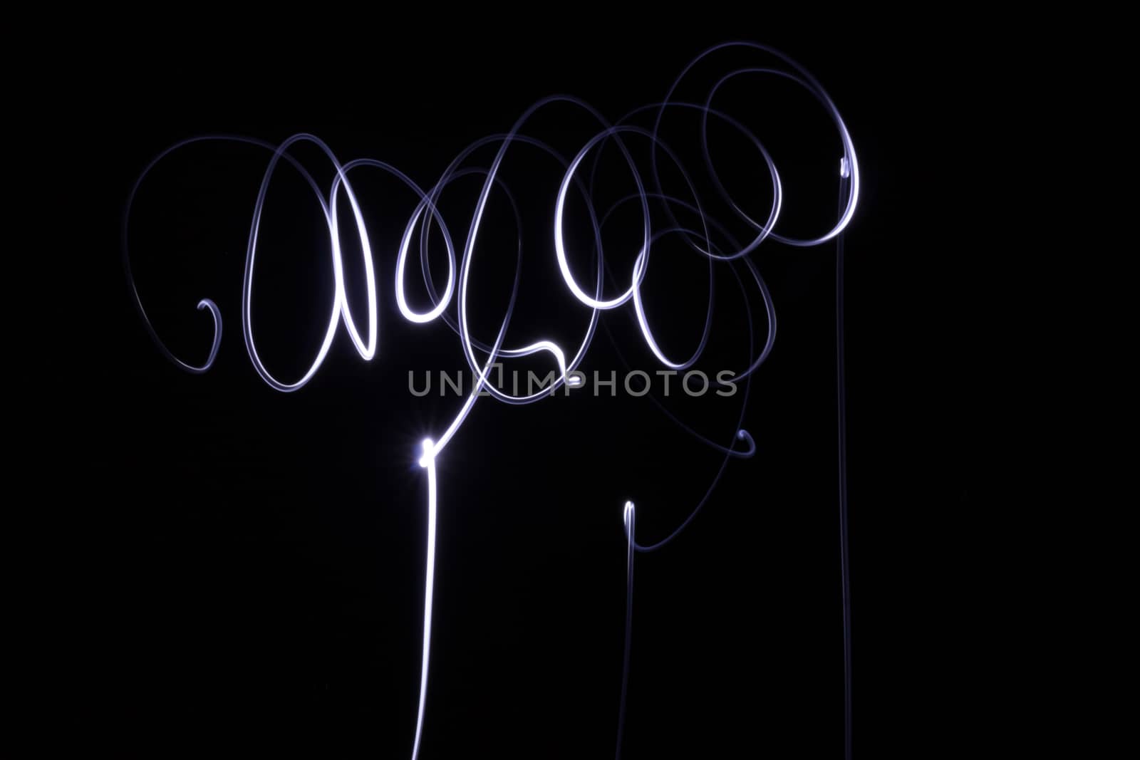Abstract white lines on black background