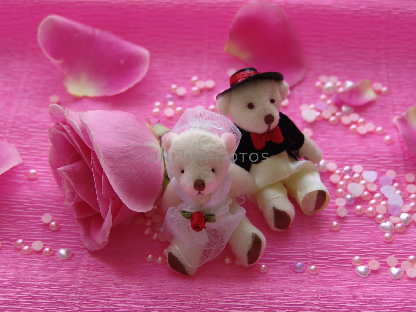 handmade teddy bear. wedding invitation