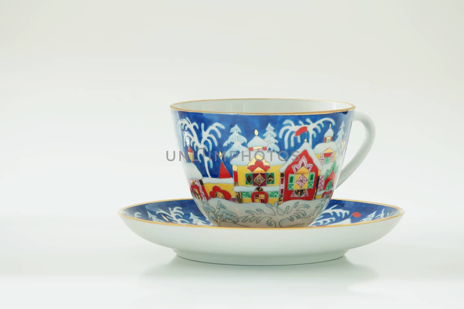  winter pattern at a tea mug