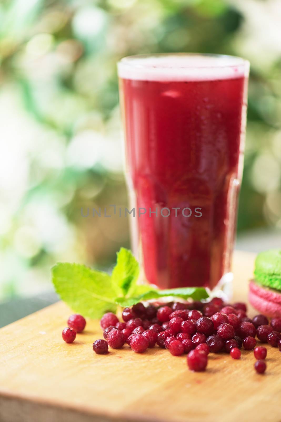 fruit non-alcoholic drink with cranberries
