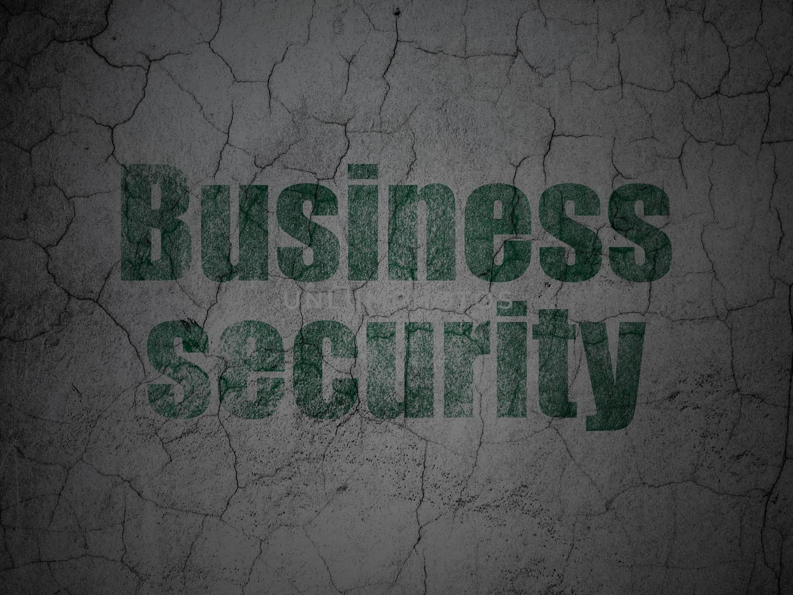Safety concept: Green Business Security on grunge textured concrete wall background