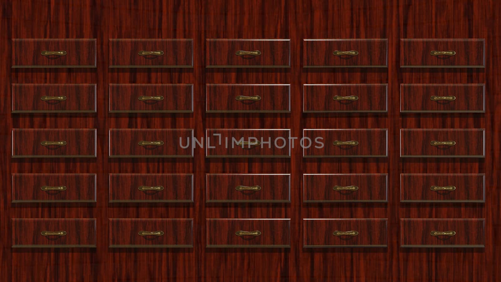 3D Illustration Abstract Background a Wooden Locker