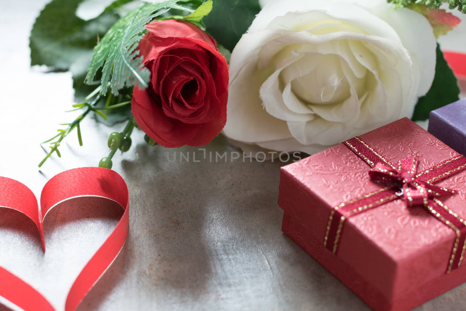 Roses and a hearts on board, Valentines Day background, wedding  by dfrsce
