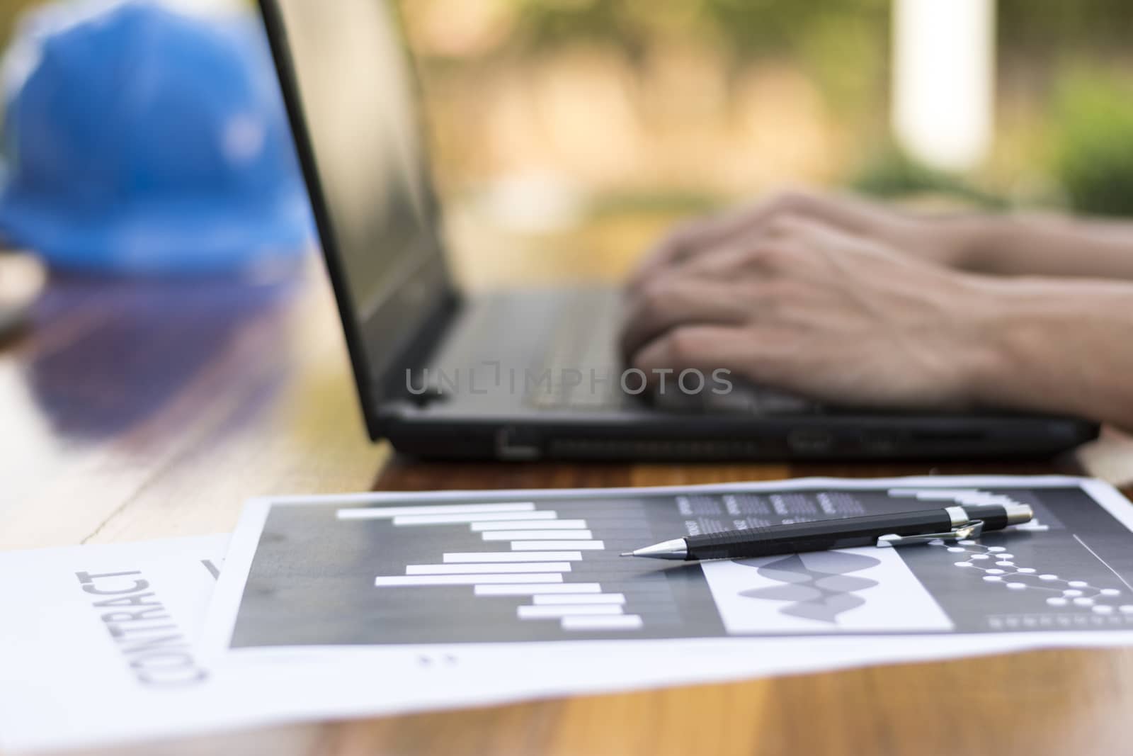 businessman hand working with new modern computer and business strategy as concept.