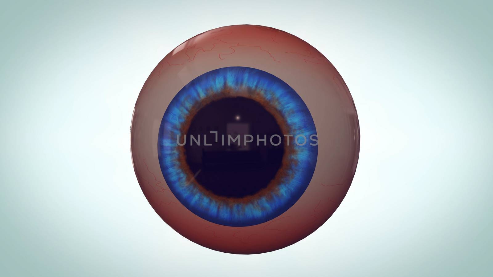 Abstract eyeball with red veins looks around