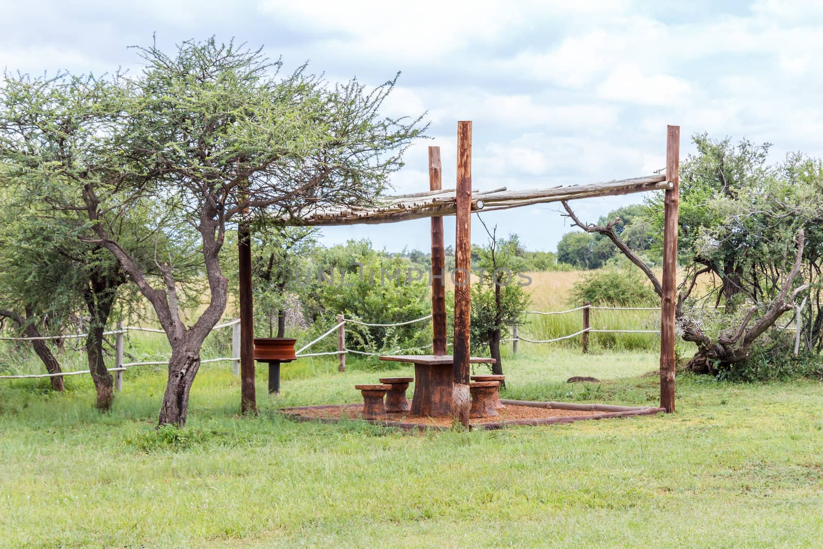landscape with picnic area in the bushveld