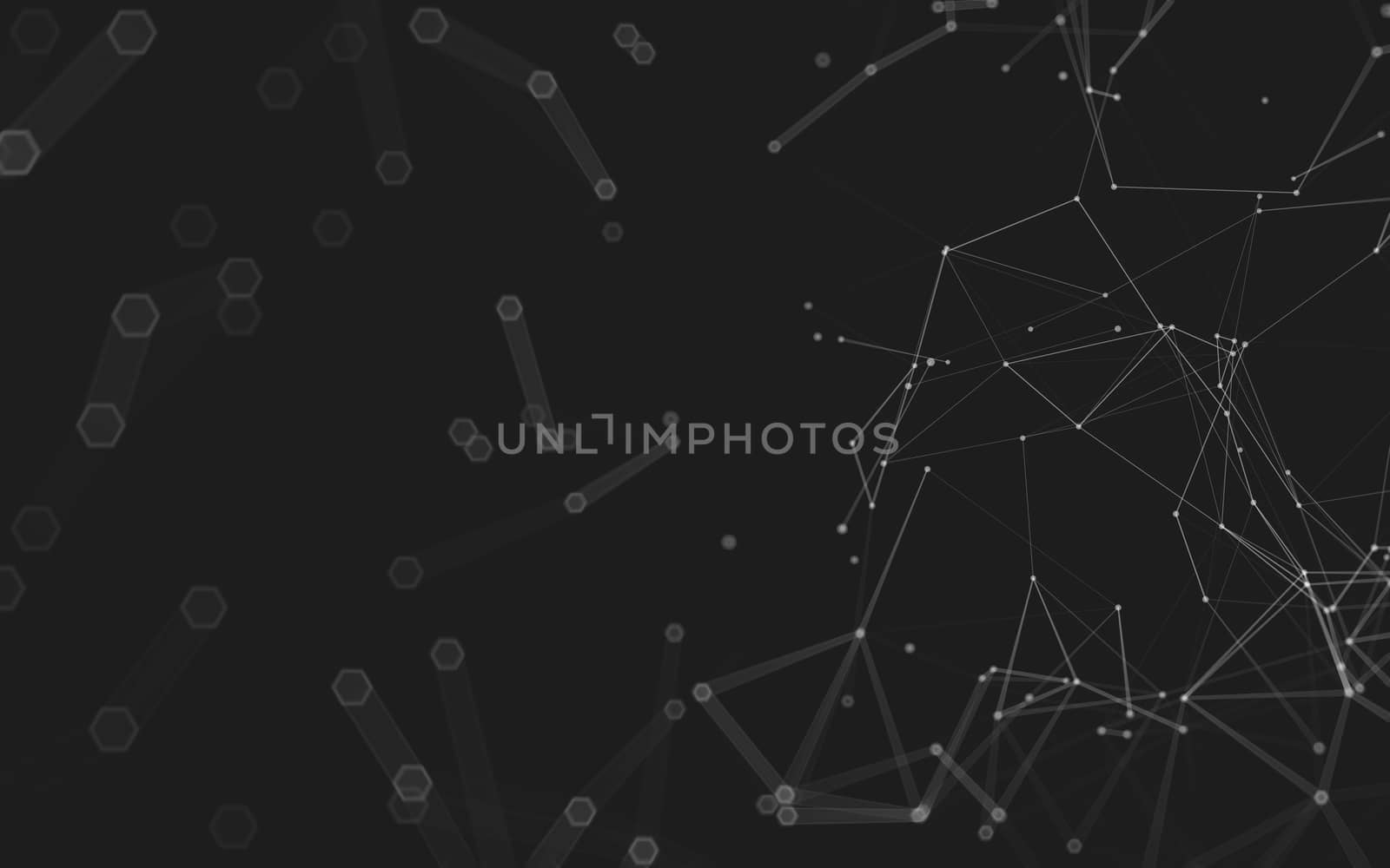 Abstract polygonal space low poly dark background, 3d rendering by teerawit