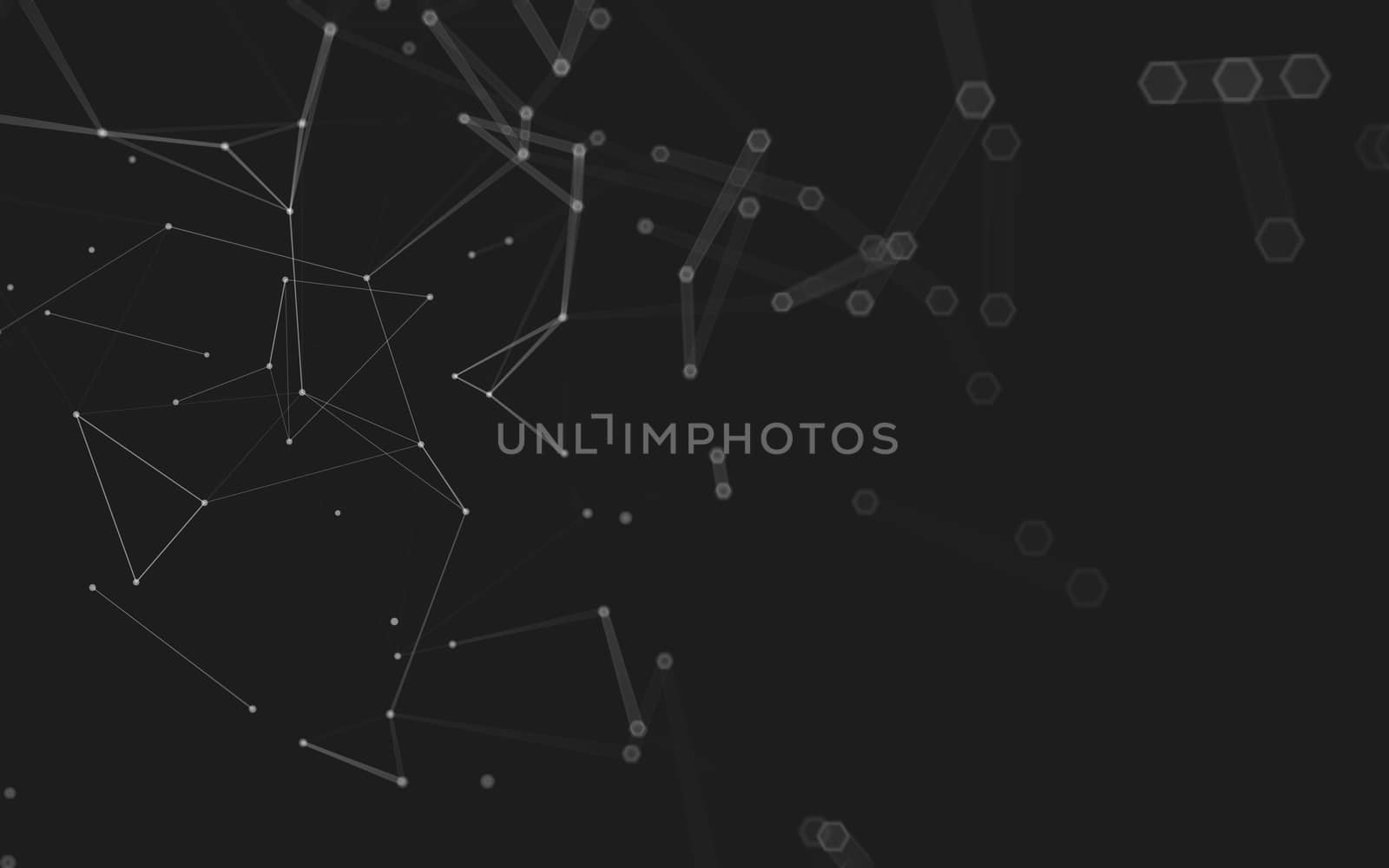 Abstract polygonal space low poly dark background with connecting dots and lines. Connection structure. 3d rendering