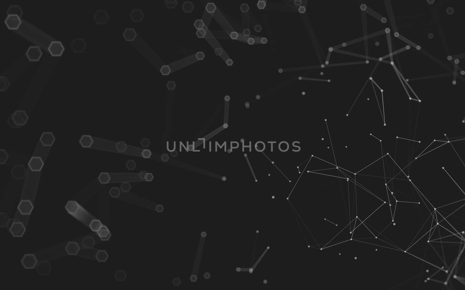 Abstract polygonal space low poly dark background, 3d rendering by teerawit