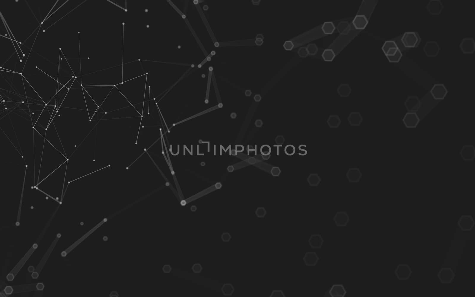 Abstract polygonal space low poly dark background, 3d rendering by teerawit