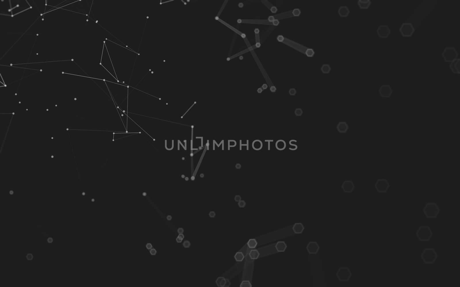 Abstract polygonal space low poly dark background with connecting dots and lines. Connection structure. 3d rendering