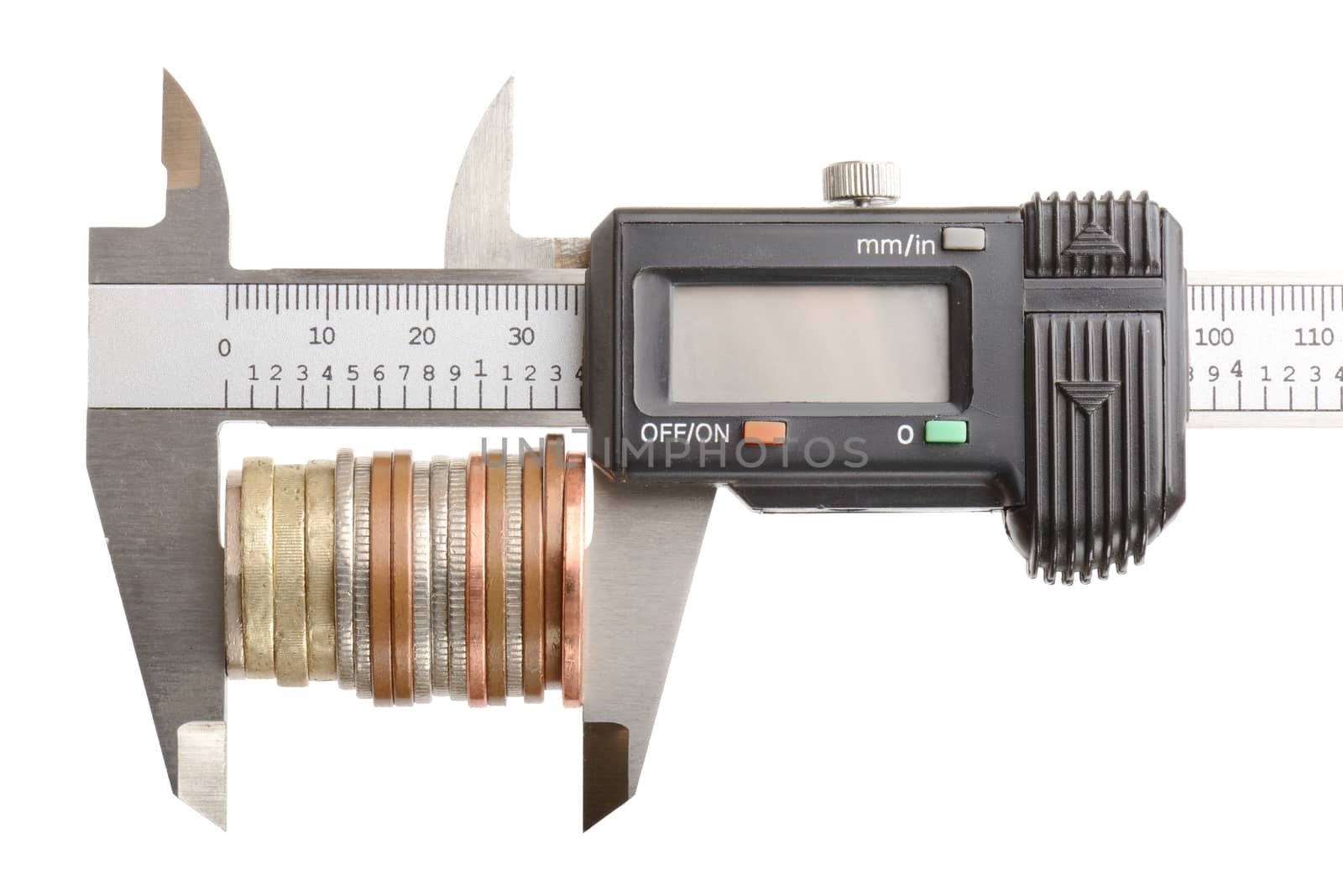 concept of measuring your money, isolated on a white background