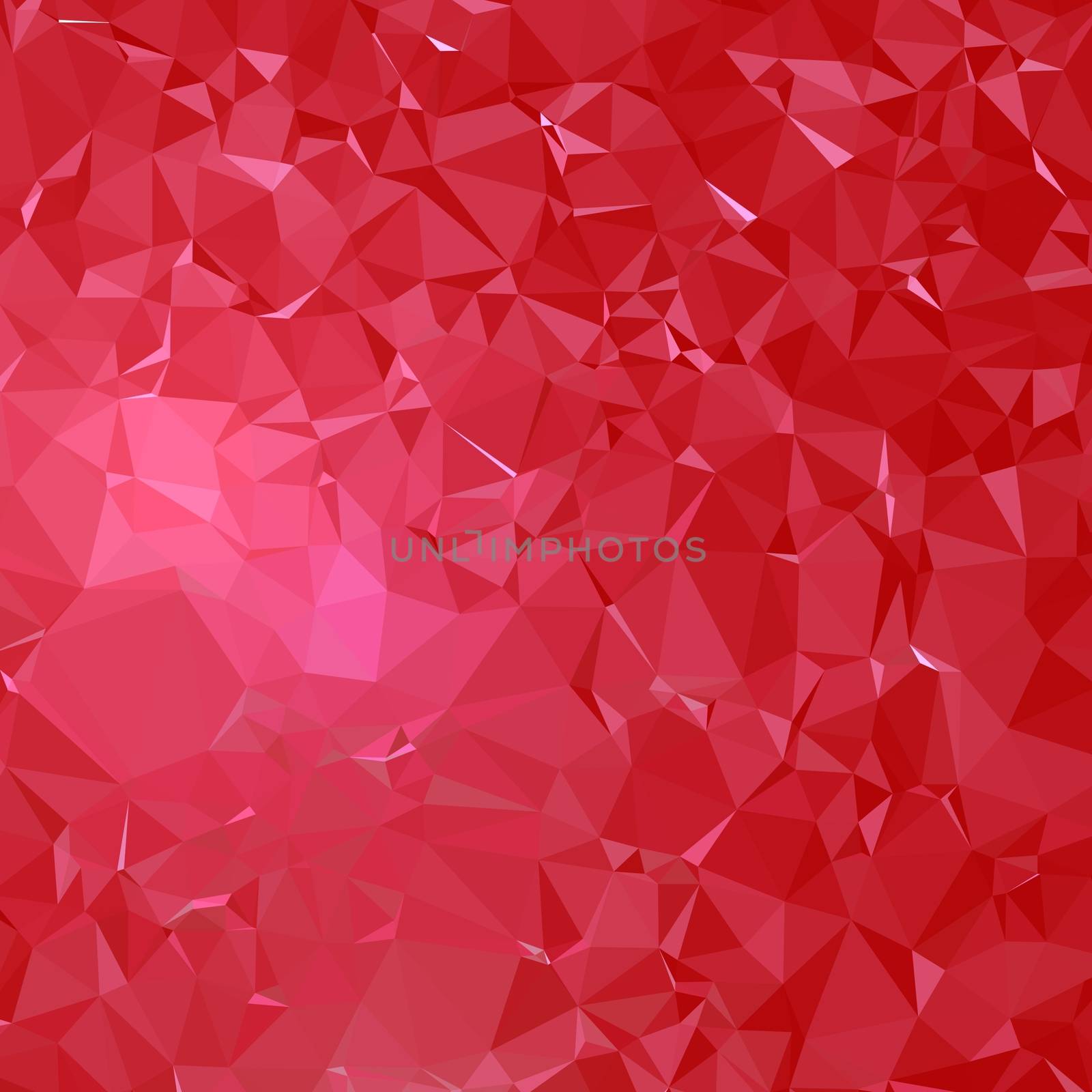 Abstract 3d red polygonal and low poly background. Background with red triangles.