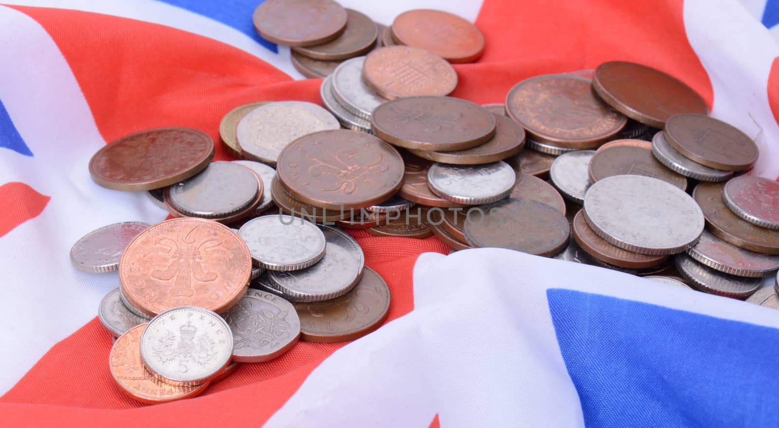 Uk coins on uk Flag by hyrons