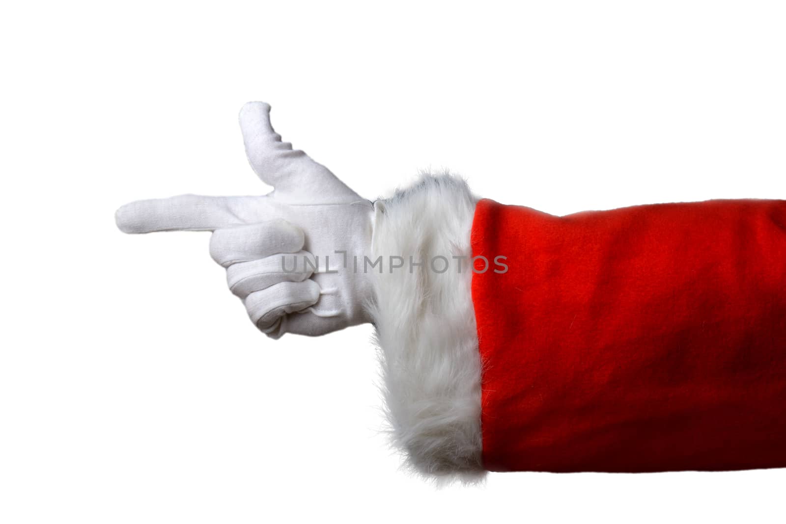 Santa Claus pointing hand and arm only white by hyrons