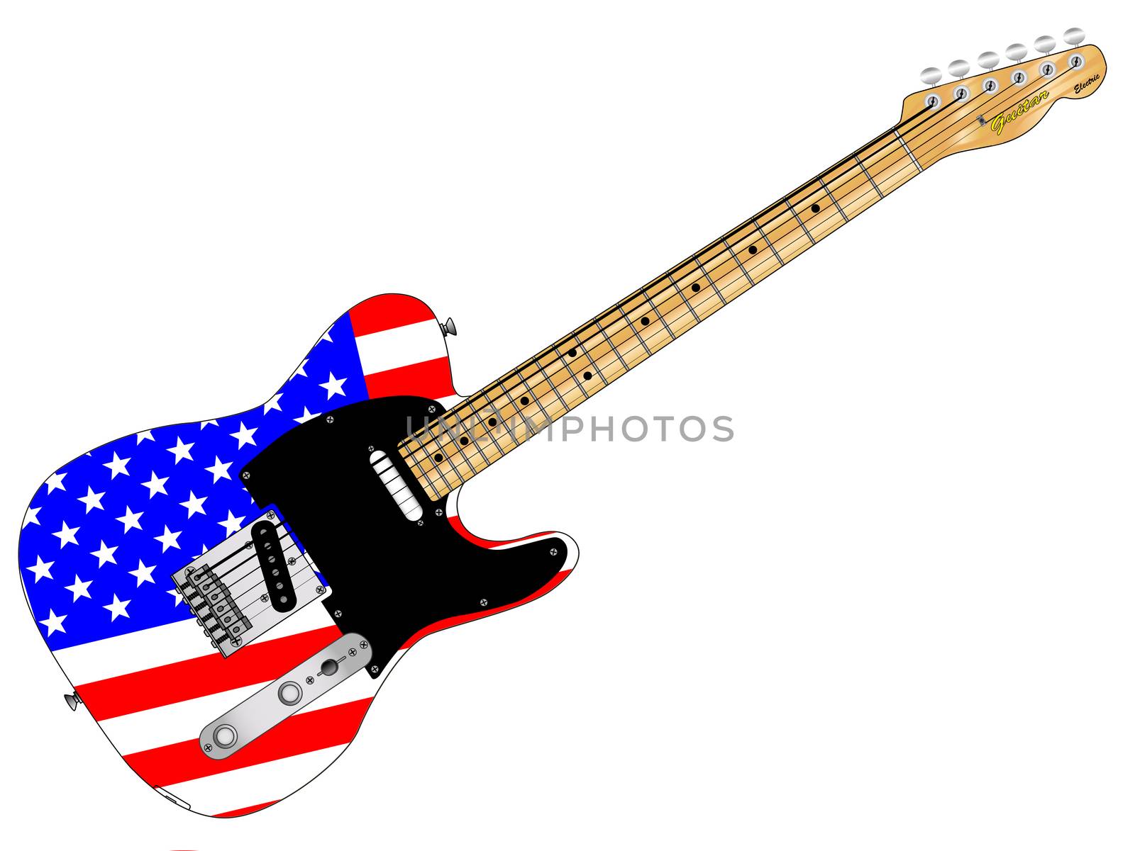 Stars And Stripes Guitar by Bigalbaloo