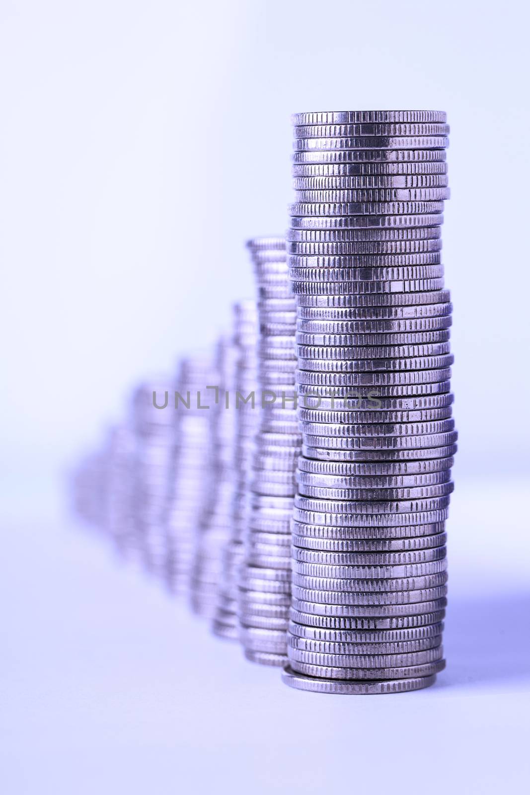 Financial theme on white background. Studio shot