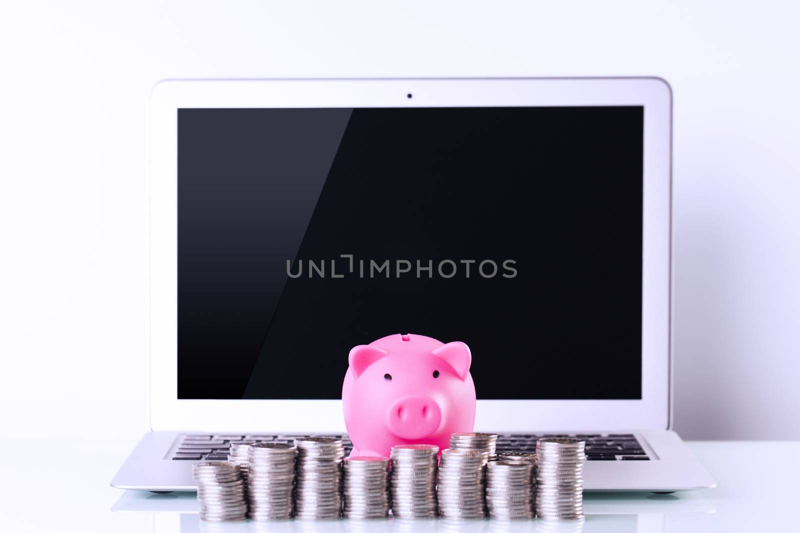 Financial theme on white background. Studio shot