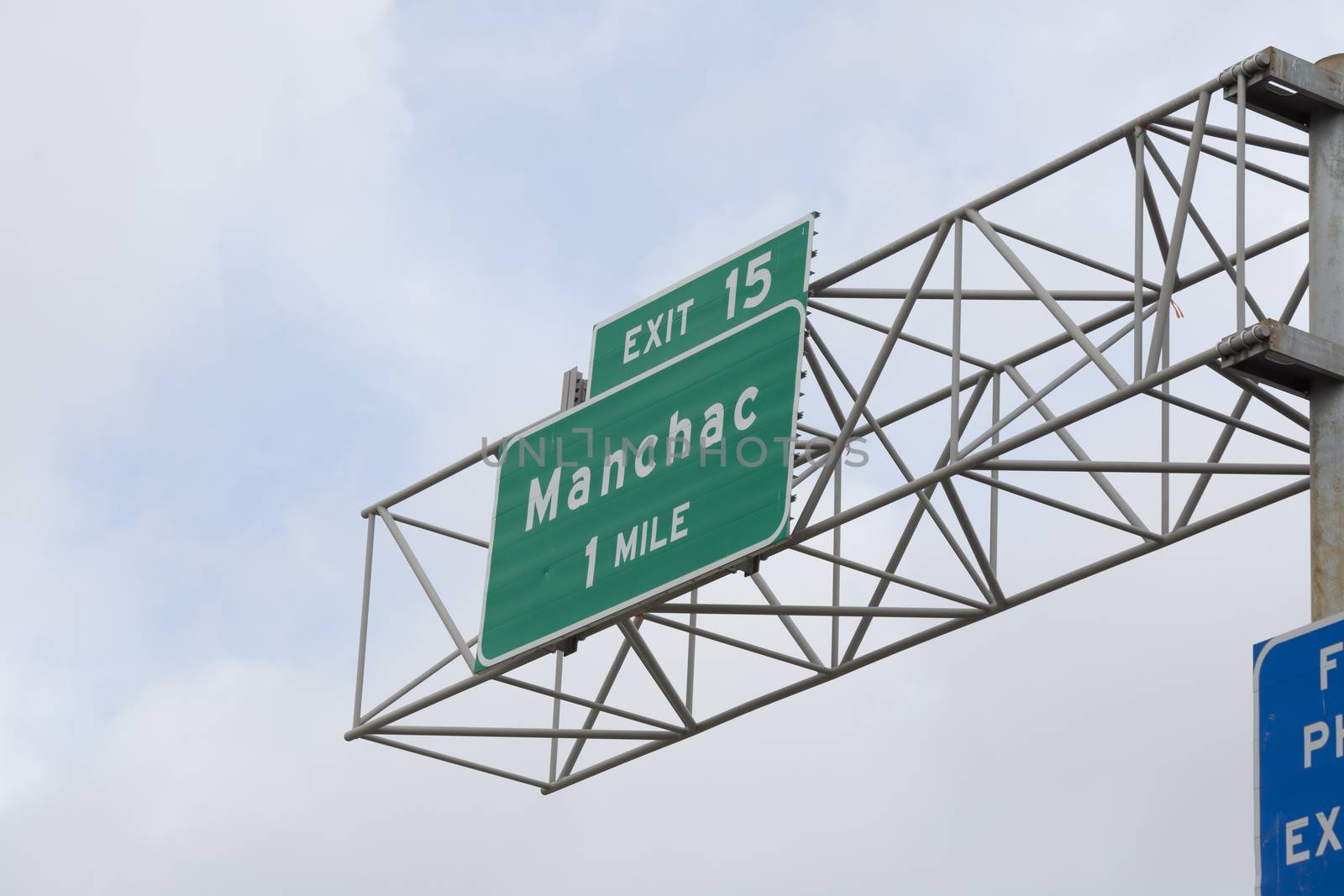 Interstate 10 exit sign for Manchac, Louisiana