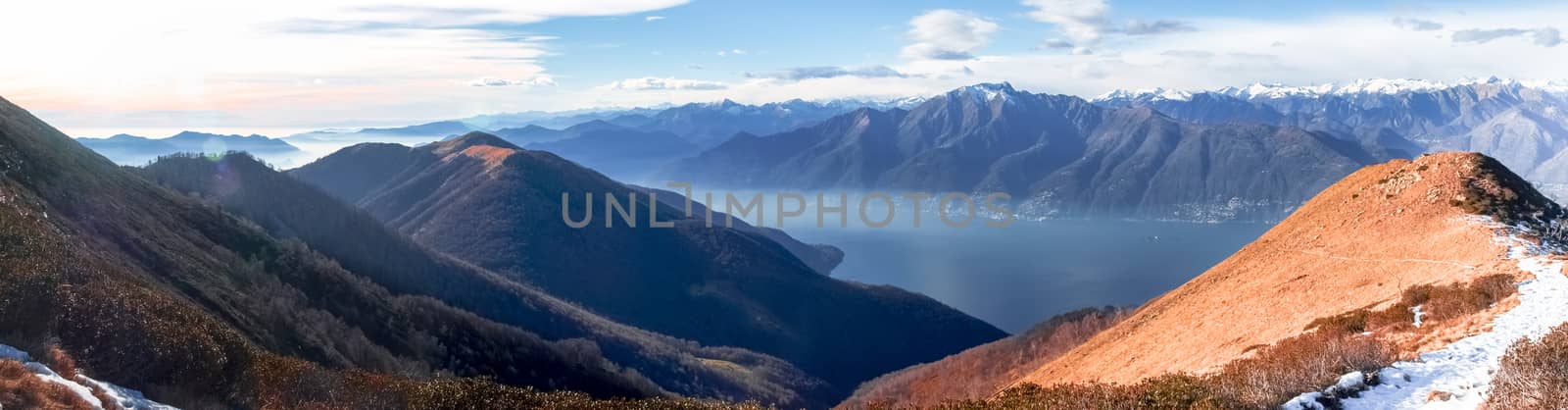 Gambarogno, Switzerland: Trail of Mount Gambarogno and views of the mountains and Lake Maggiore