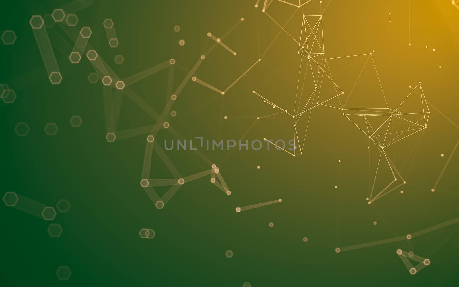 Abstract polygonal space low poly dark background with connecting dots and lines. Connection structure. 3d rendering