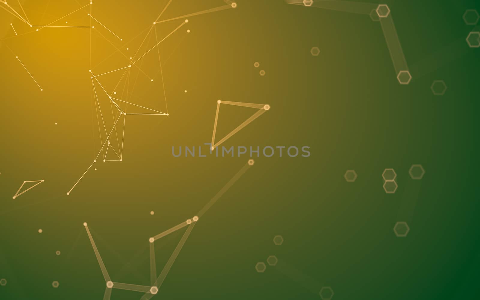 Abstract polygonal space low poly dark background, 3d rendering by teerawit