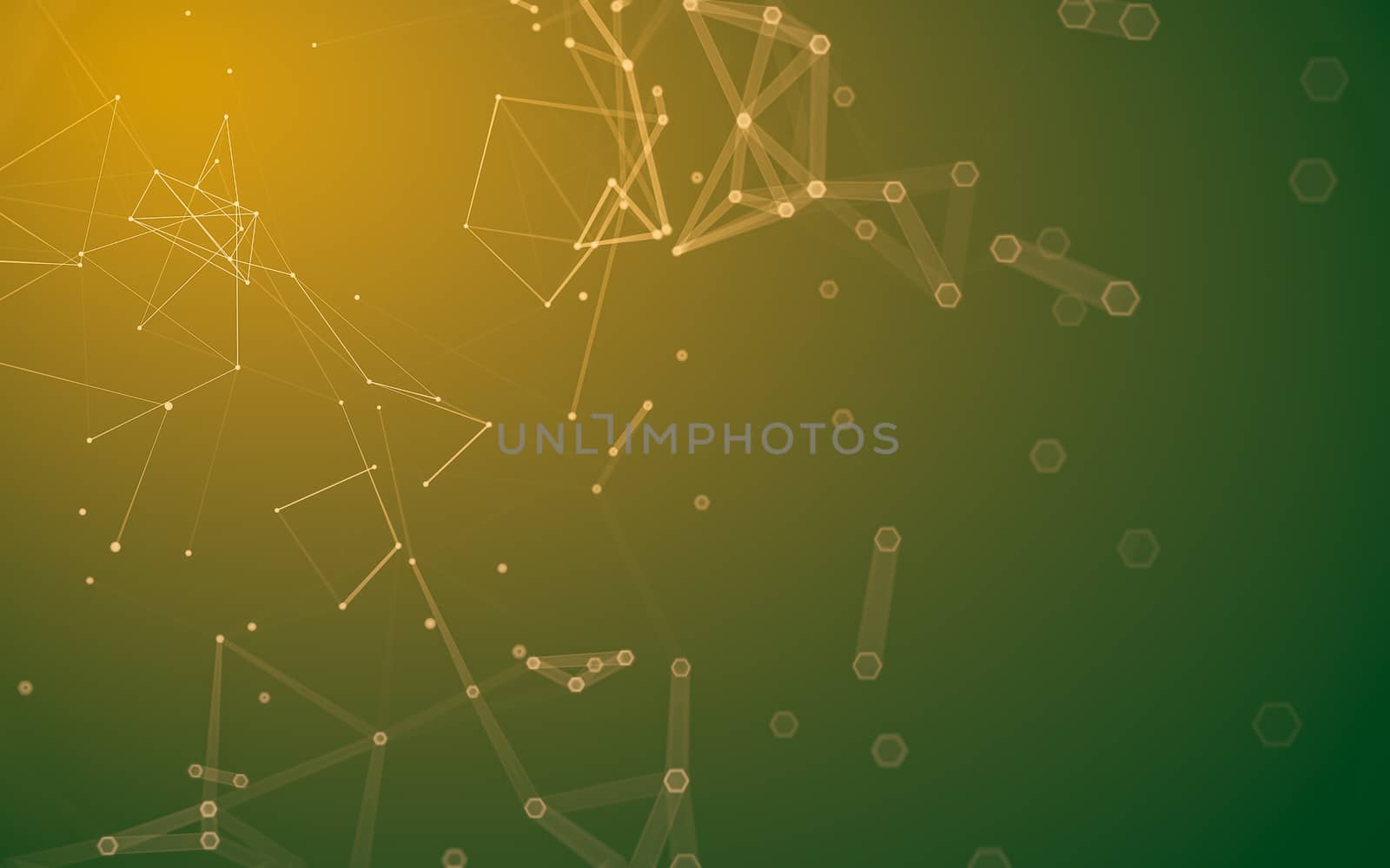 Abstract polygonal space low poly dark background with connecting dots and lines. Connection structure. 3d rendering