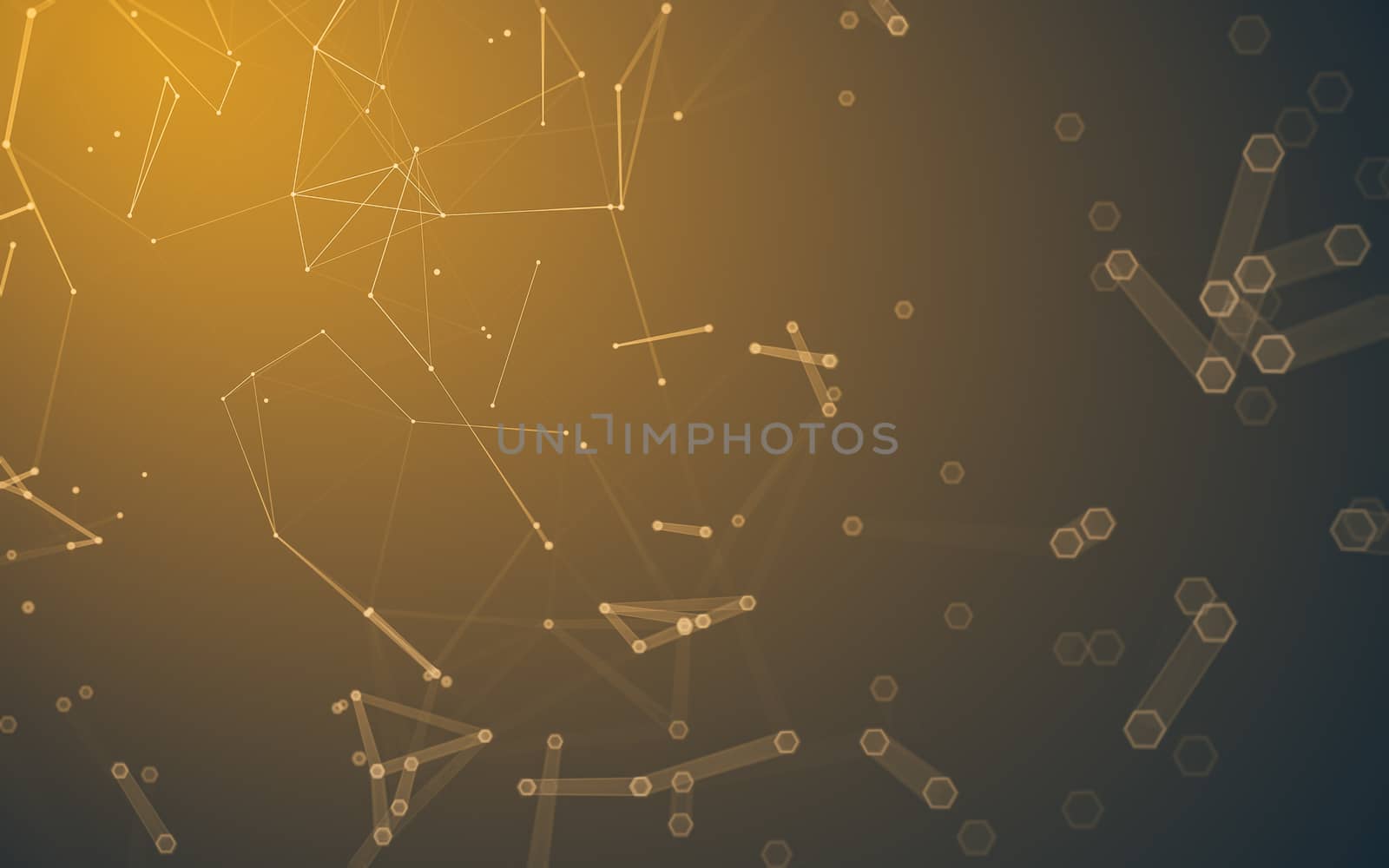 Abstract polygonal space low poly dark background, 3d rendering by teerawit