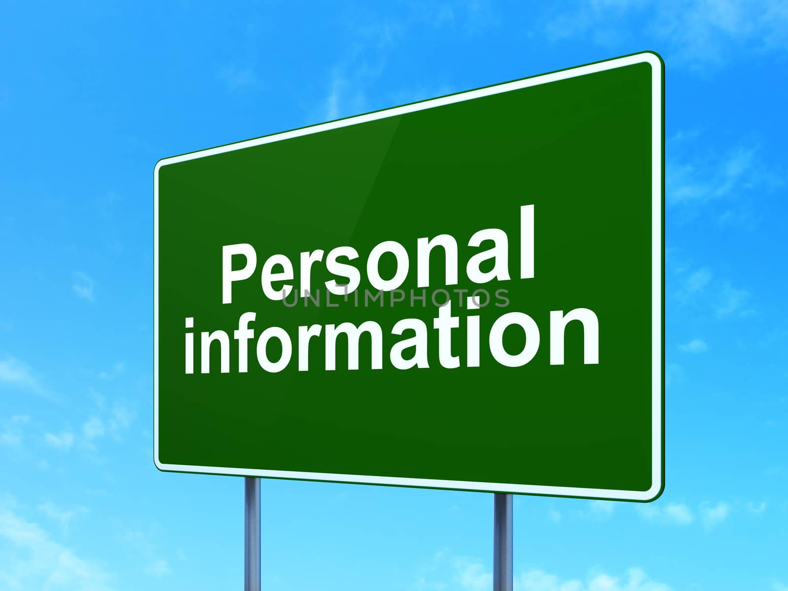 Security concept: Personal Information on road sign background by maxkabakov