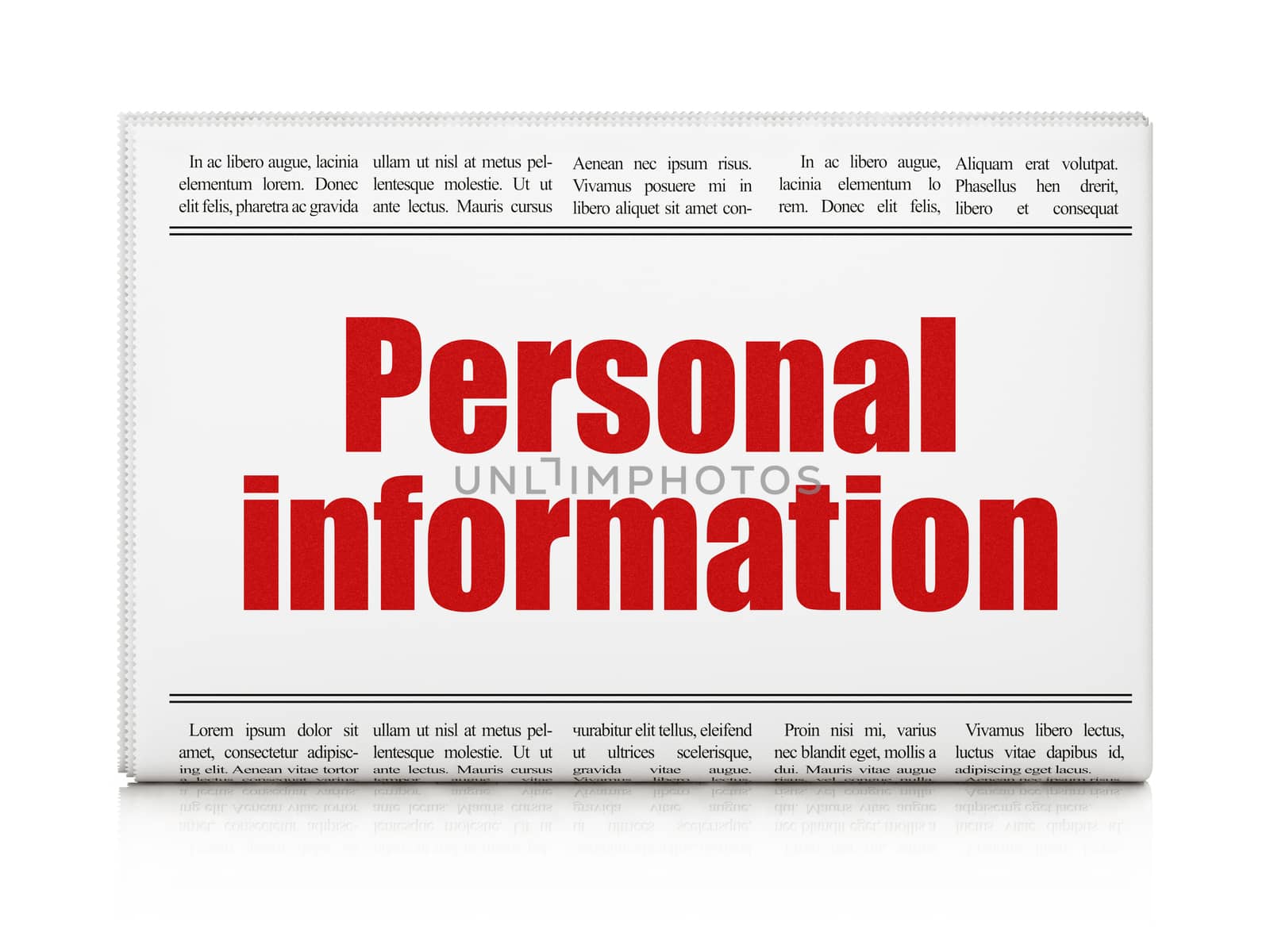 Security concept: newspaper headline Personal Information by maxkabakov