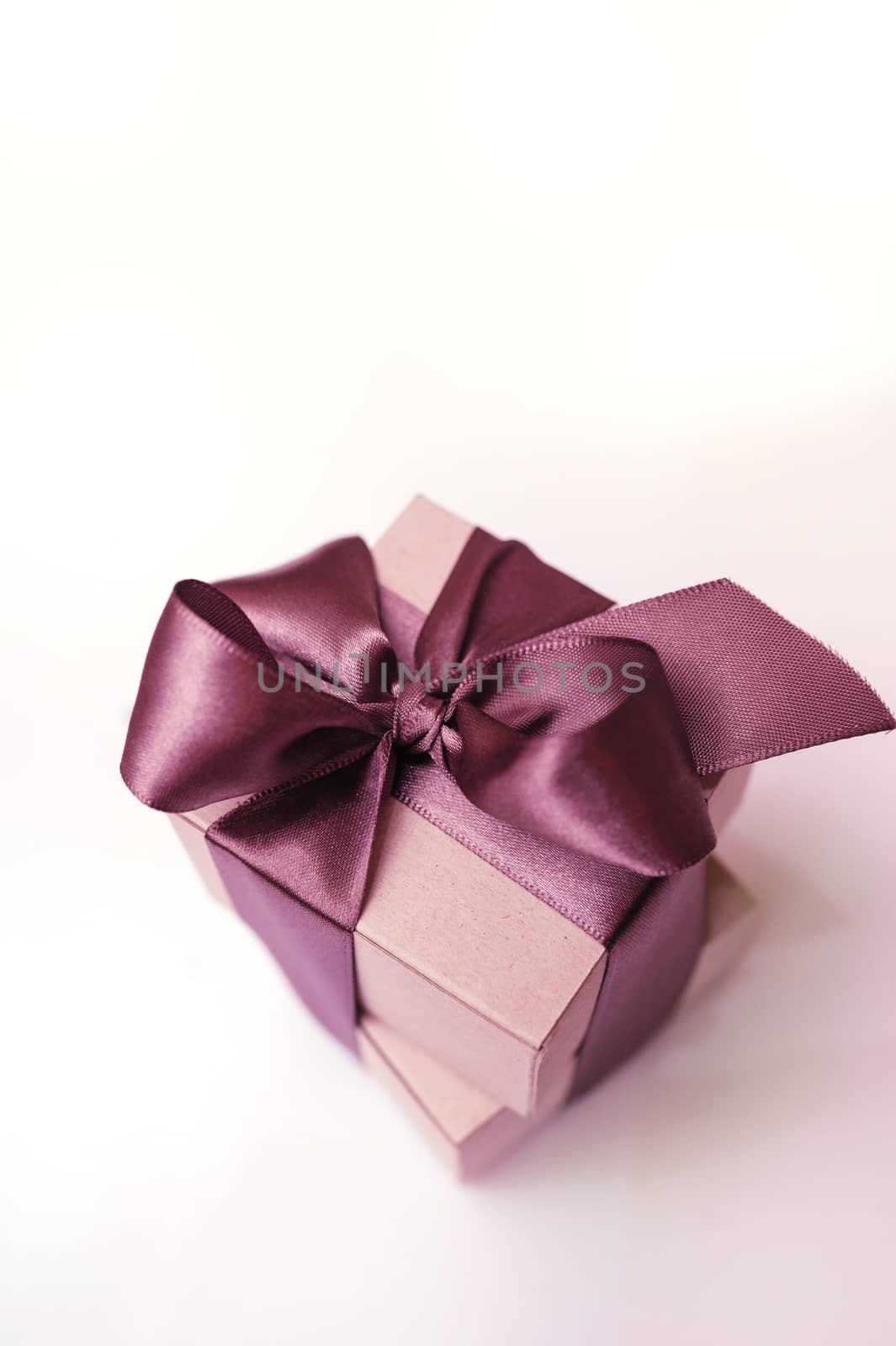 gift box of kraft paper with brown ribbon.